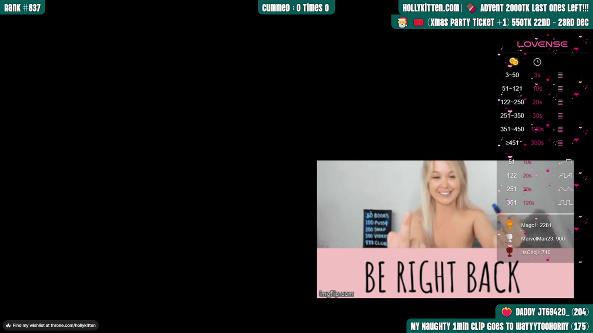Gallery image thumbnail from HollyKittenn's myfreecams stream on, 11/25/2023, 15:27 image 18 of 20