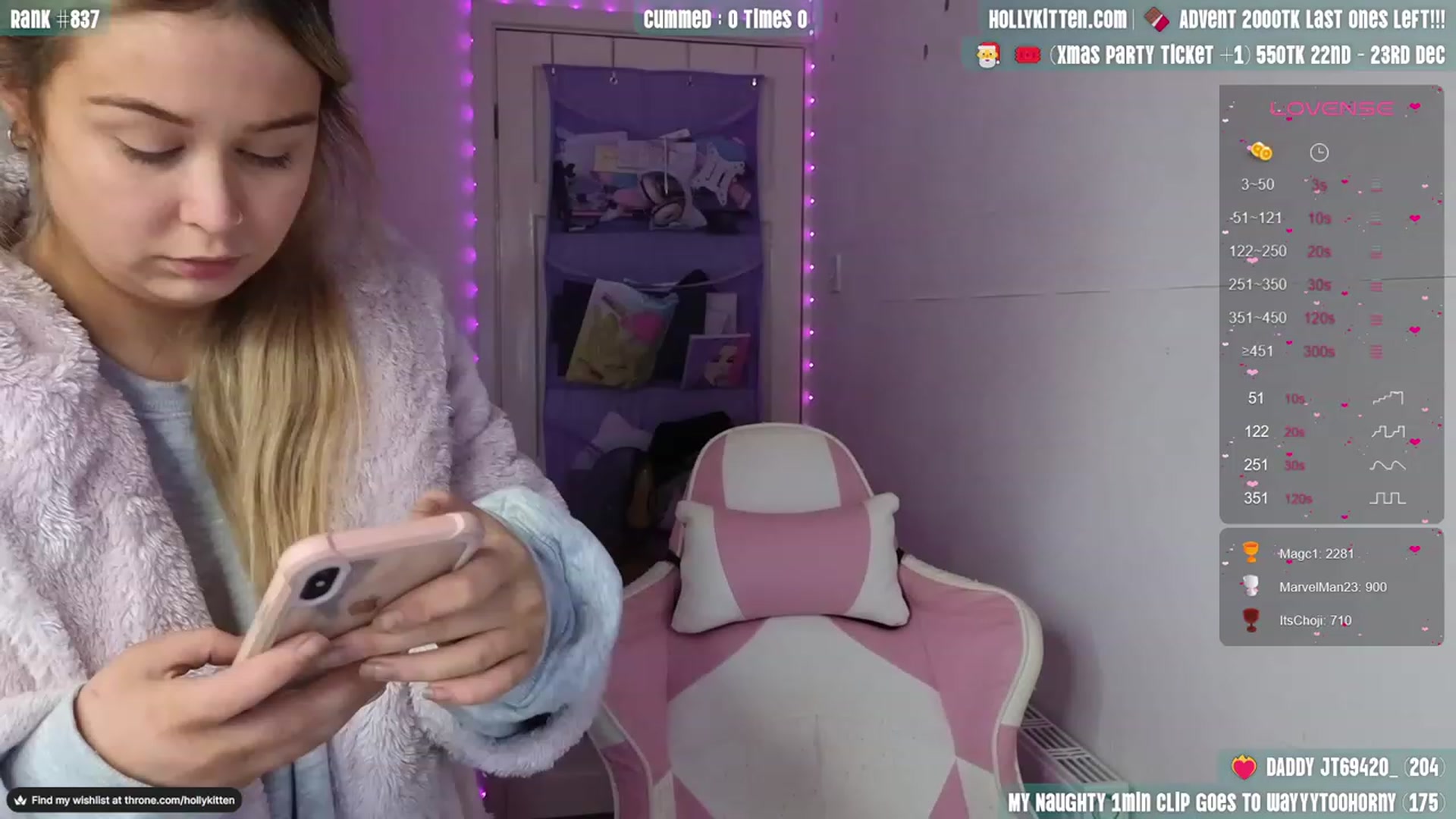 Gallery image thumbnail from HollyKittenn's myfreecams stream on, 11/25/2023, 15:27 image 20 of 20