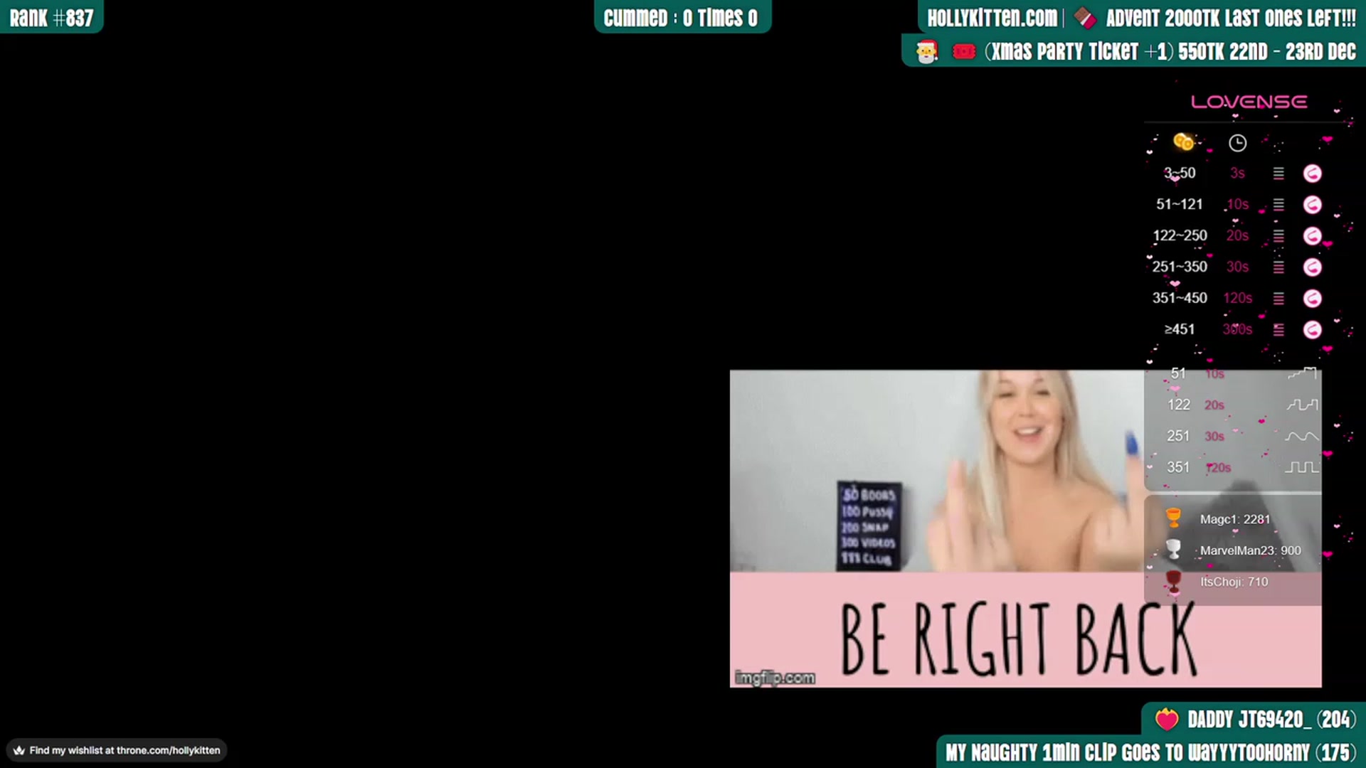 Gallery image thumbnail from HollyKittenn's myfreecams stream on, 11/25/2023, 15:27 image 12 of 20