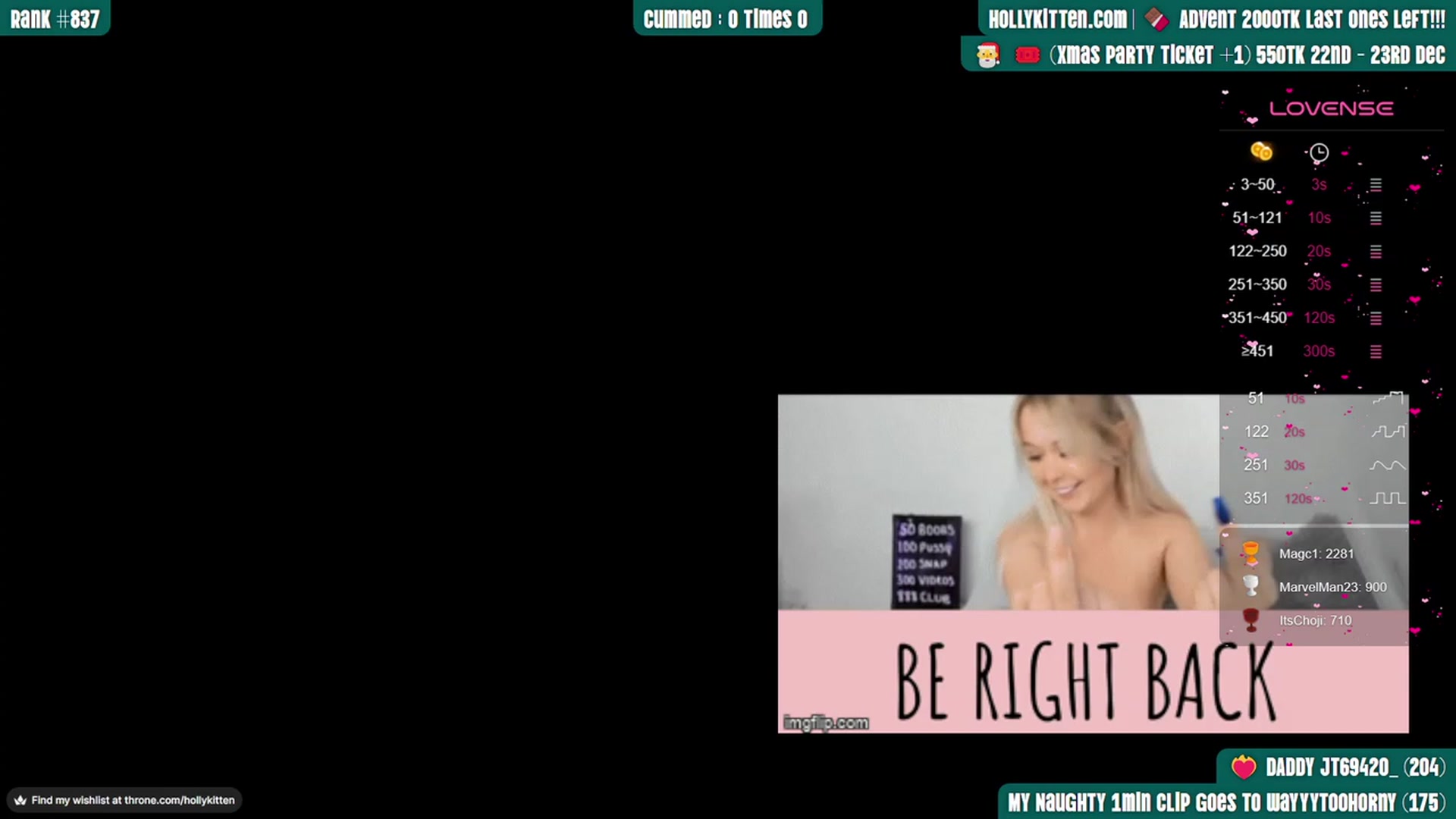 Gallery image thumbnail from HollyKittenn's myfreecams stream on, 11/25/2023, 15:27 image 15 of 20
