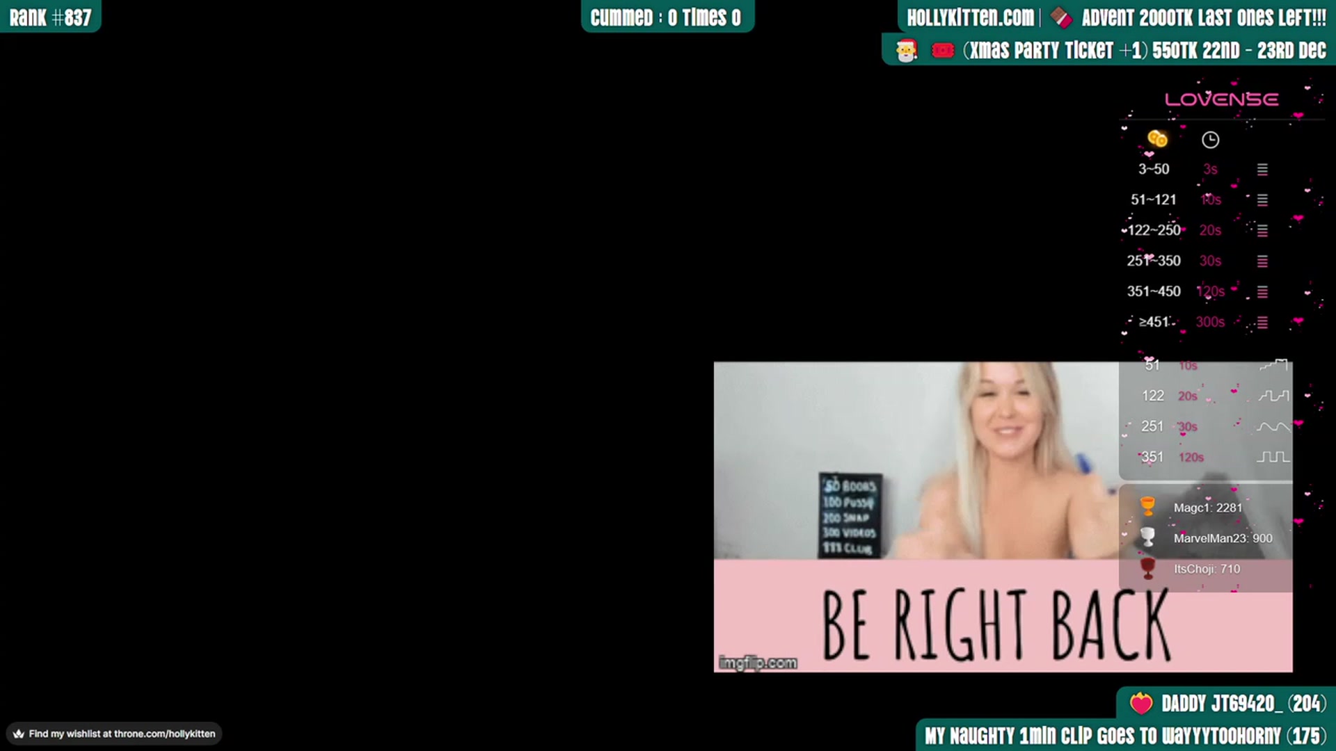 Gallery image thumbnail from HollyKittenn's myfreecams stream on, 11/25/2023, 15:27 image 16 of 20