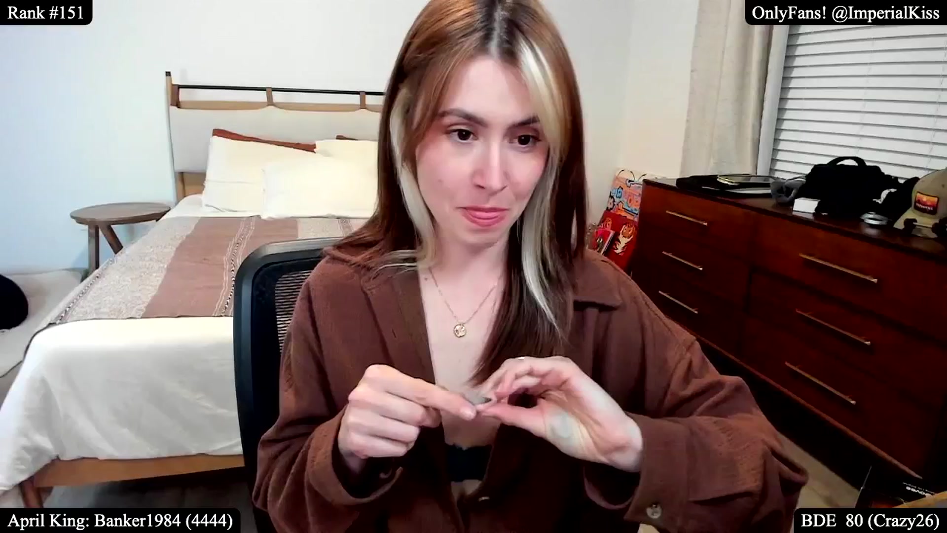 Gallery image thumbnail from ImperialKiss's myfreecams stream on, 04/08/2025, 05:06 image 3 of 20