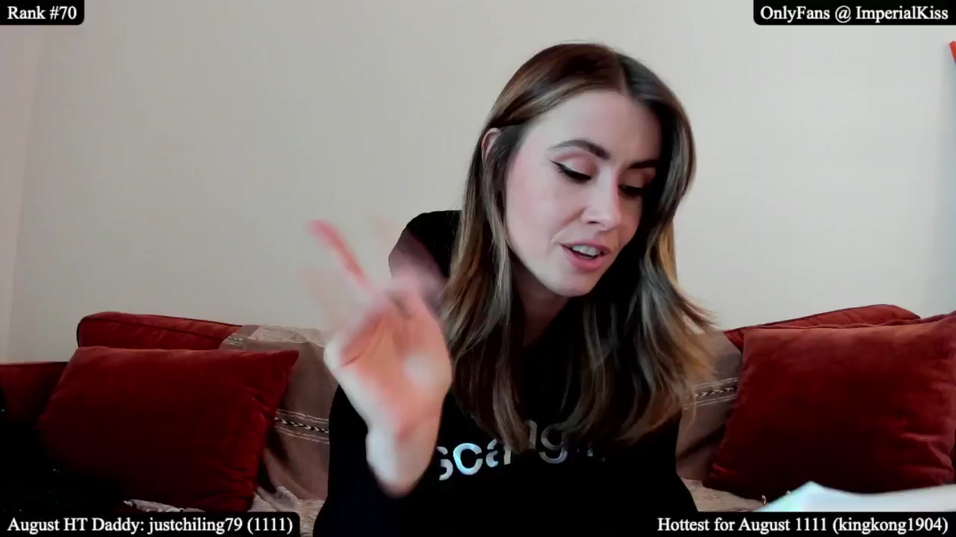 Gallery image thumbnail from ImperialKiss's myfreecams stream on, 08/03/2025, 22:06 image 17 of 20