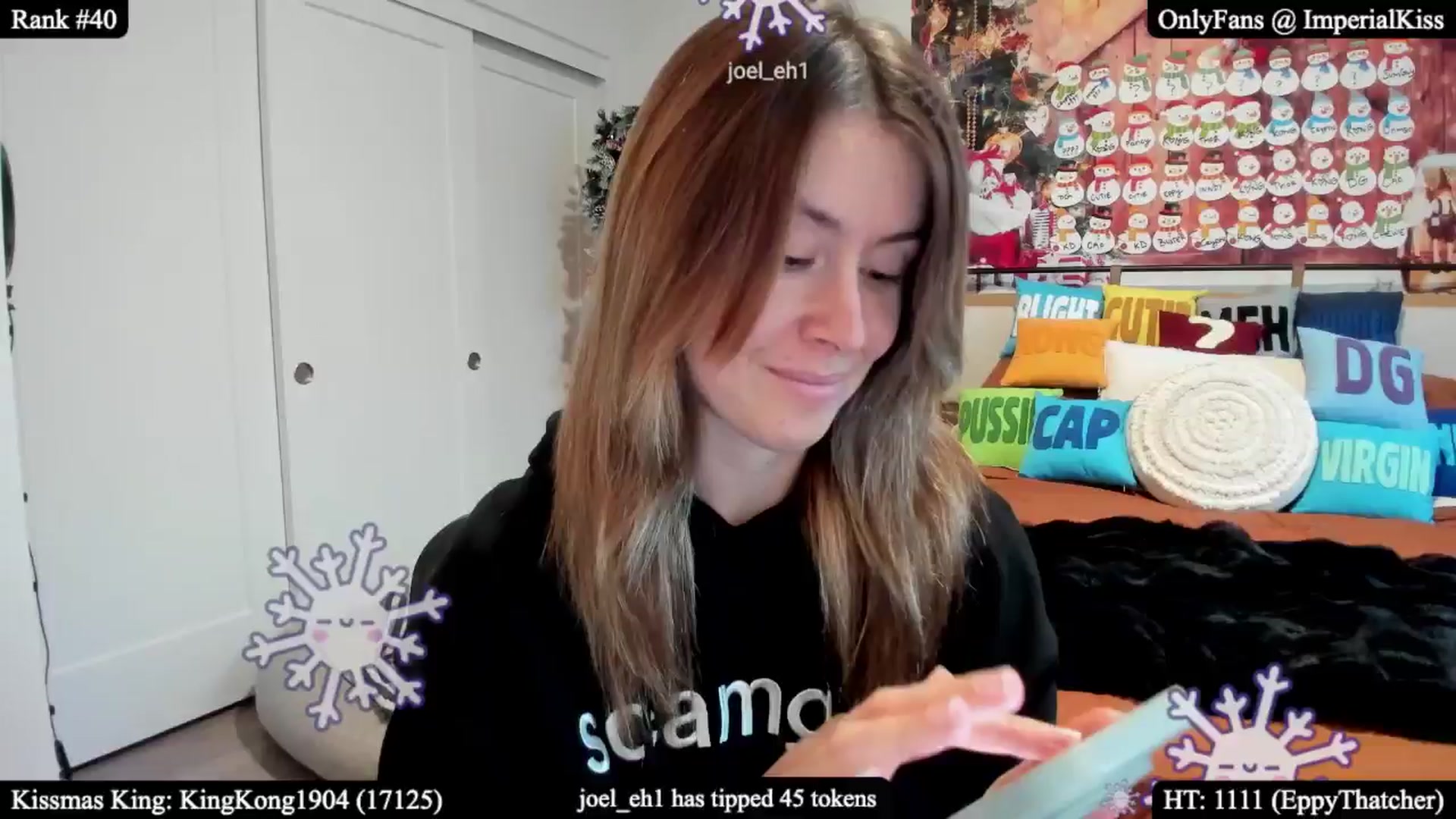 Gallery image thumbnail from ImperialKiss's myfreecams stream on, 12/22/2025, 24:02 image 6 of 20