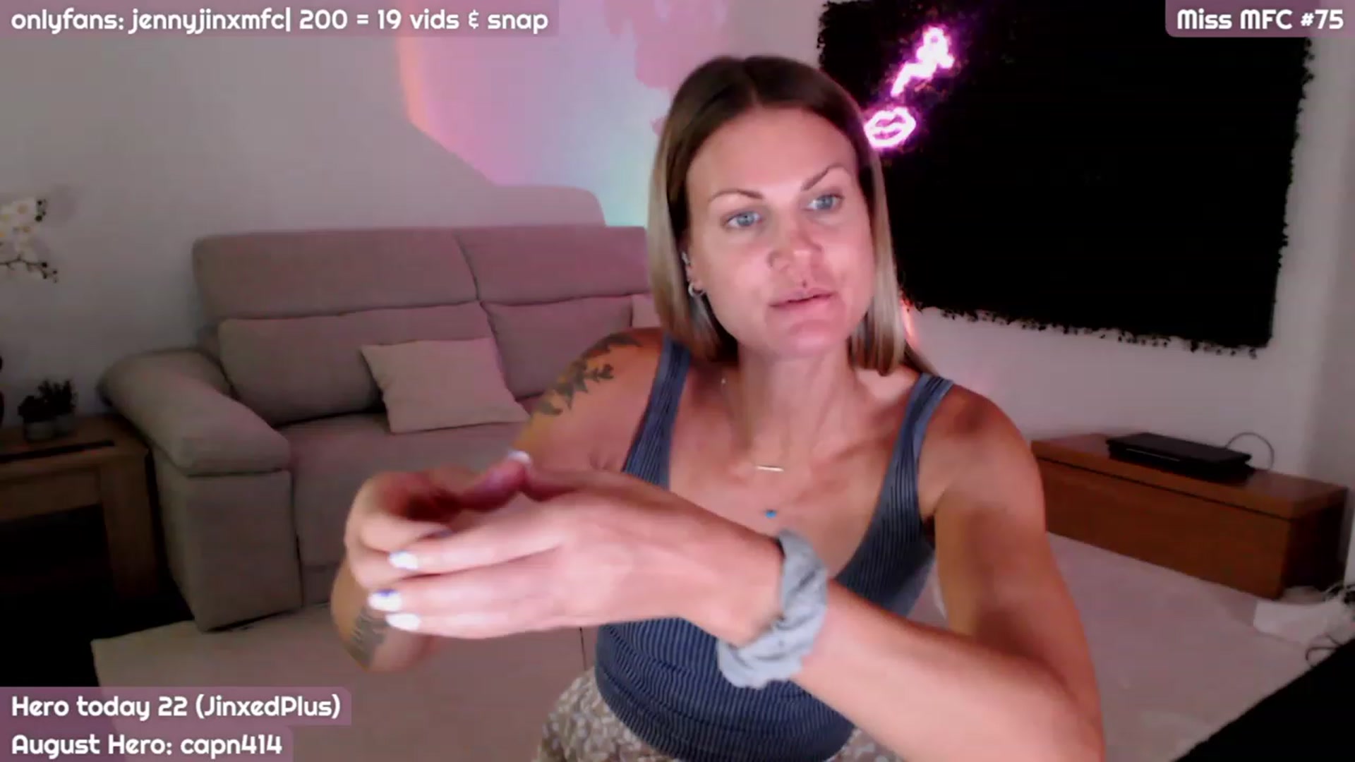 Gallery image thumbnail from JennyJinx's myfreecams stream on, 08/12/2023, 21:20 image 2 of 20