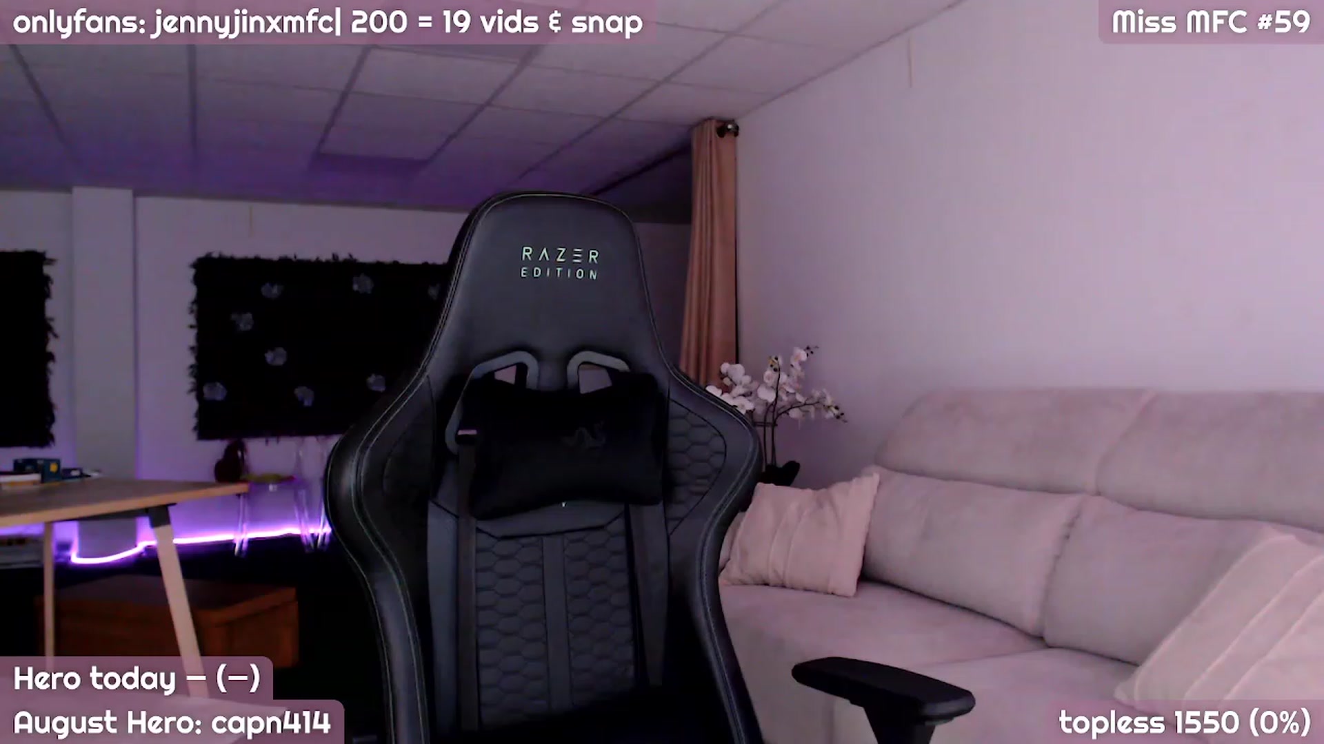 Gallery image thumbnail from JennyJinx's myfreecams stream on, 08/26/2023, 21:00 image 1 of 20