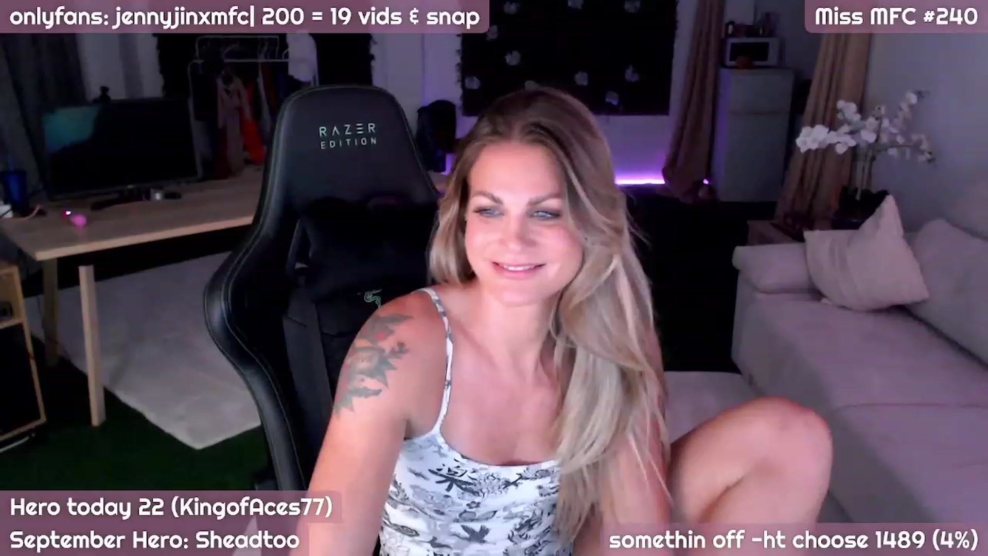 Gallery image thumbnail from JennyJinx's myfreecams stream on, 09/02/2023, 22:02 image 17 of 20