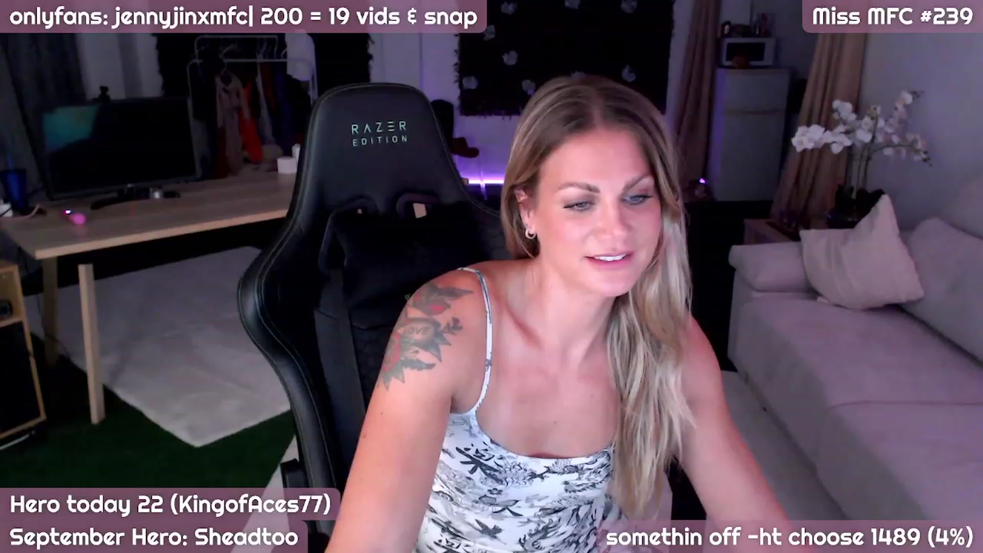 Gallery image thumbnail from JennyJinx's myfreecams stream on, 09/02/2023, 22:02 image 10 of 20