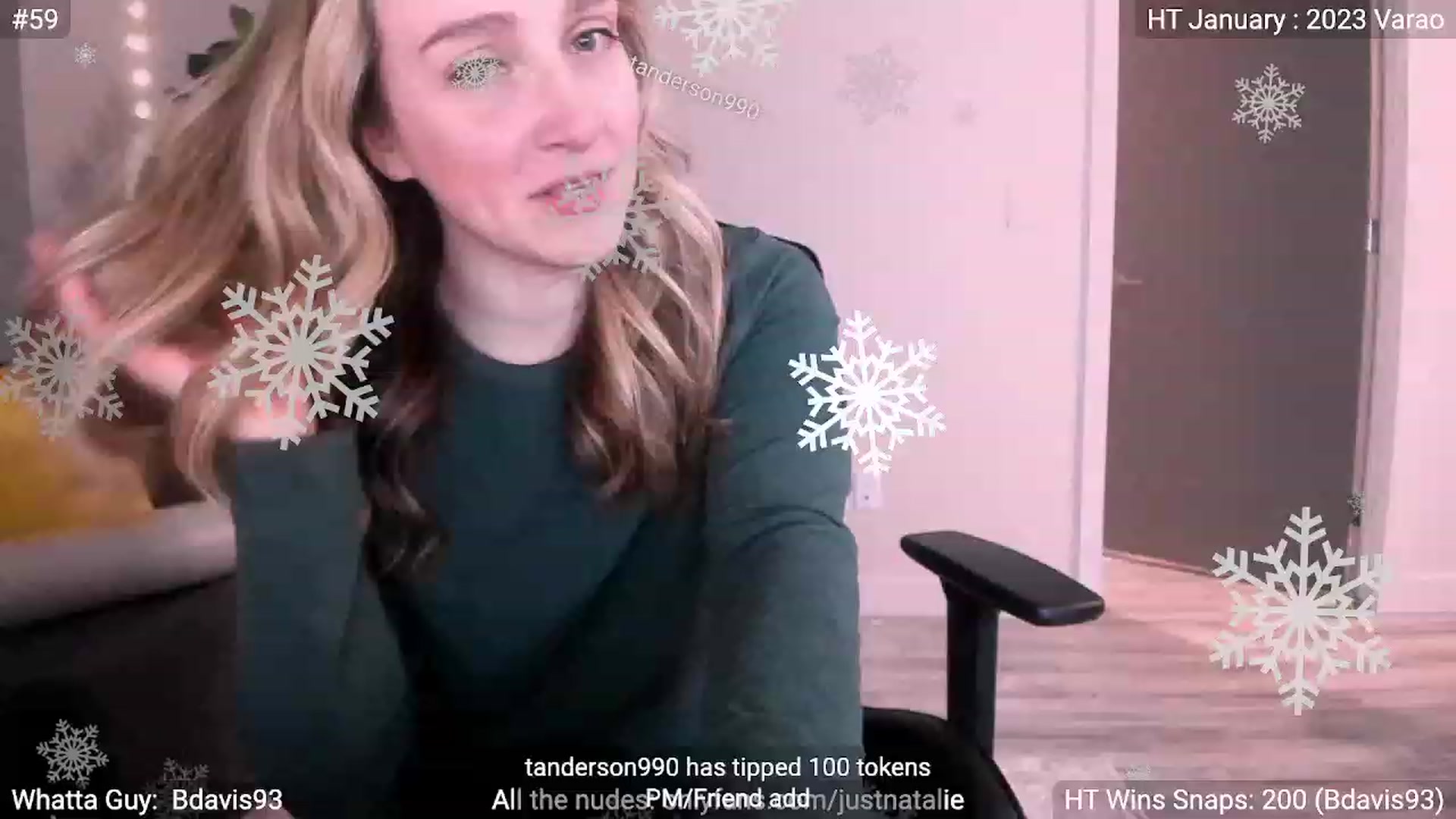 Gallery image thumbnail from JustNatalie's myfreecams stream on, 01/19/2023, 01:22 image 1 of 20