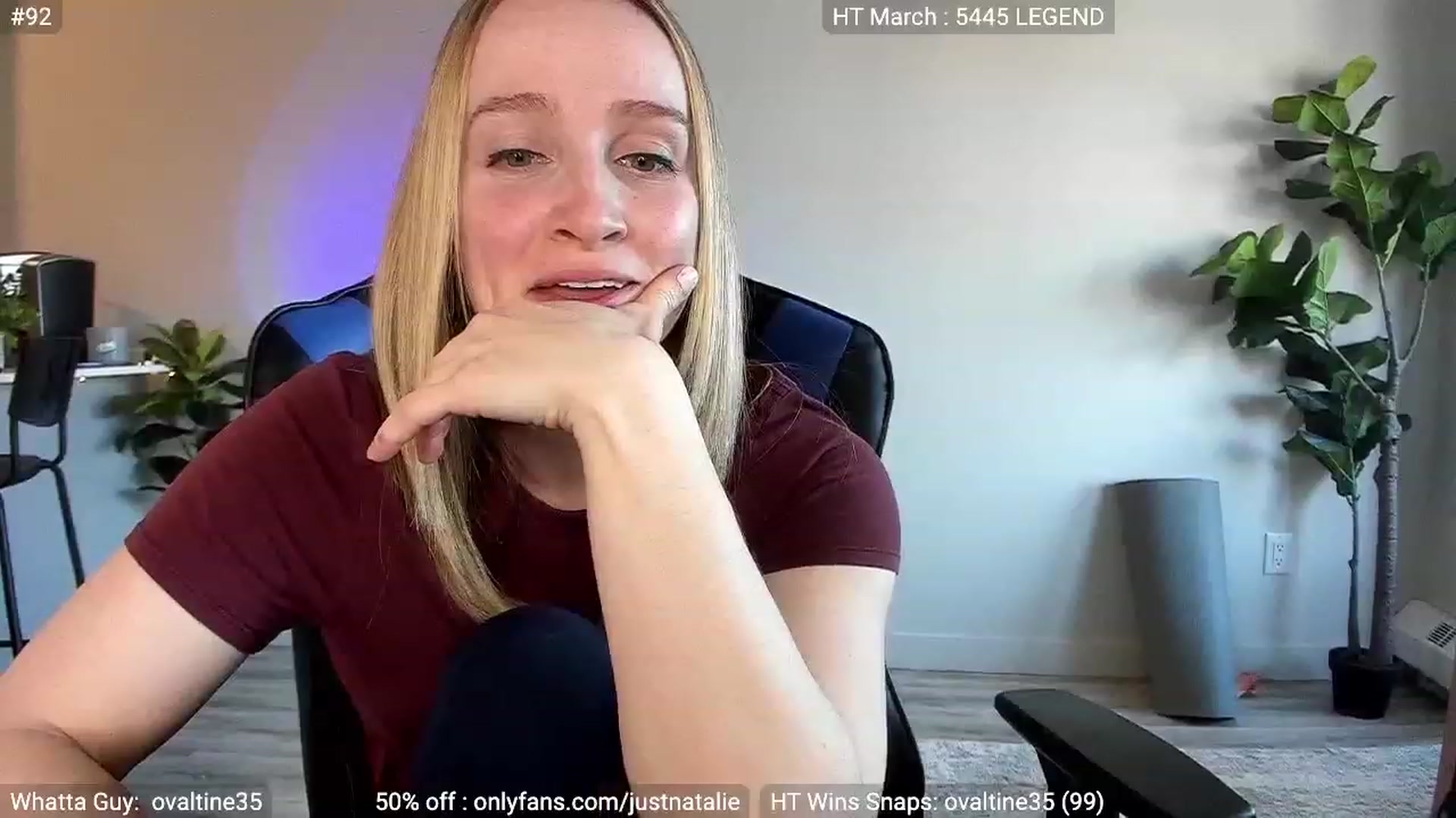 Gallery image thumbnail from JustNatalie's myfreecams stream on, 03/22/2023, 23:52 image 10 of 20