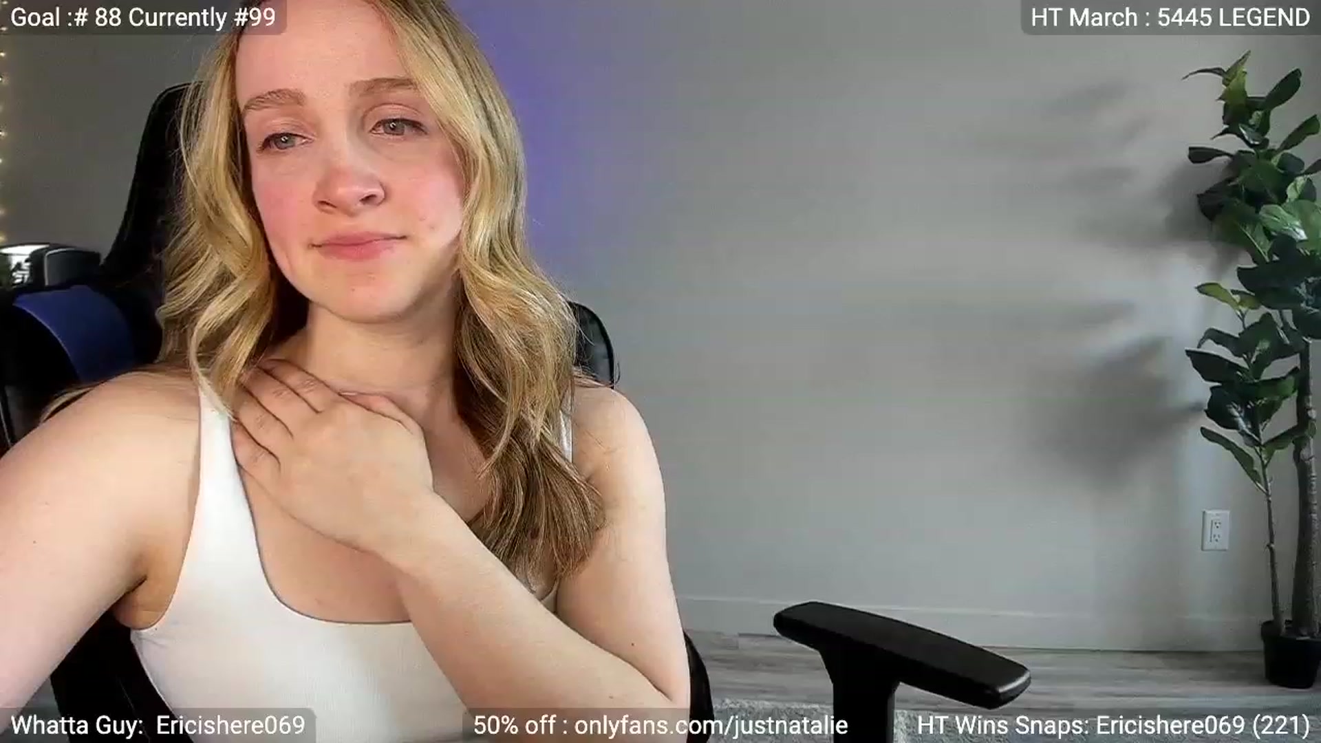 Gallery image thumbnail from JustNatalie's myfreecams stream on, 03/30/2023, 23:29 image 1 of 20