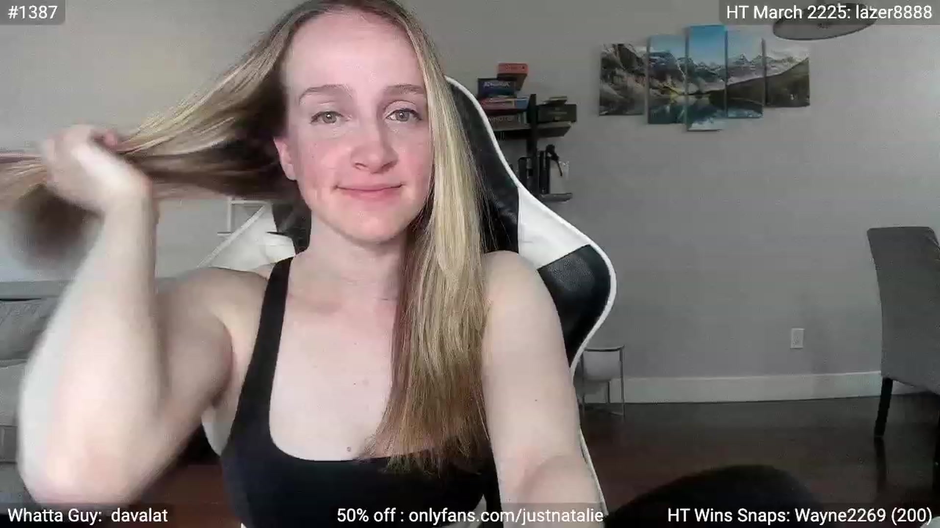Gallery image thumbnail from JustNatalie's myfreecams stream on, 05/23/2023, 24:01 image 16 of 20