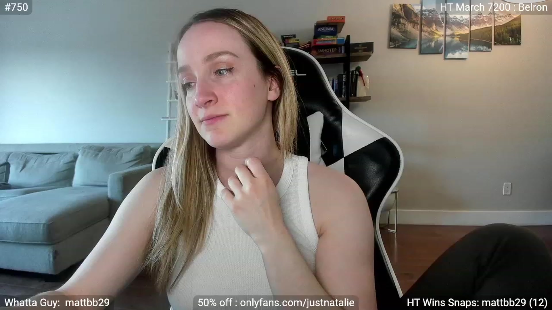 Gallery image thumbnail from JustNatalie's myfreecams stream on, 05/26/2023, 24:30 image 5 of 20