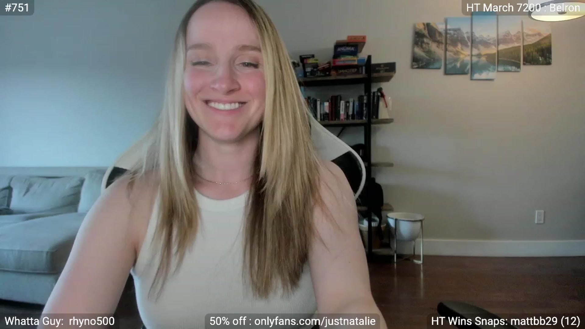 Gallery image thumbnail from JustNatalie's myfreecams stream on, 05/26/2023, 24:30 image 9 of 20