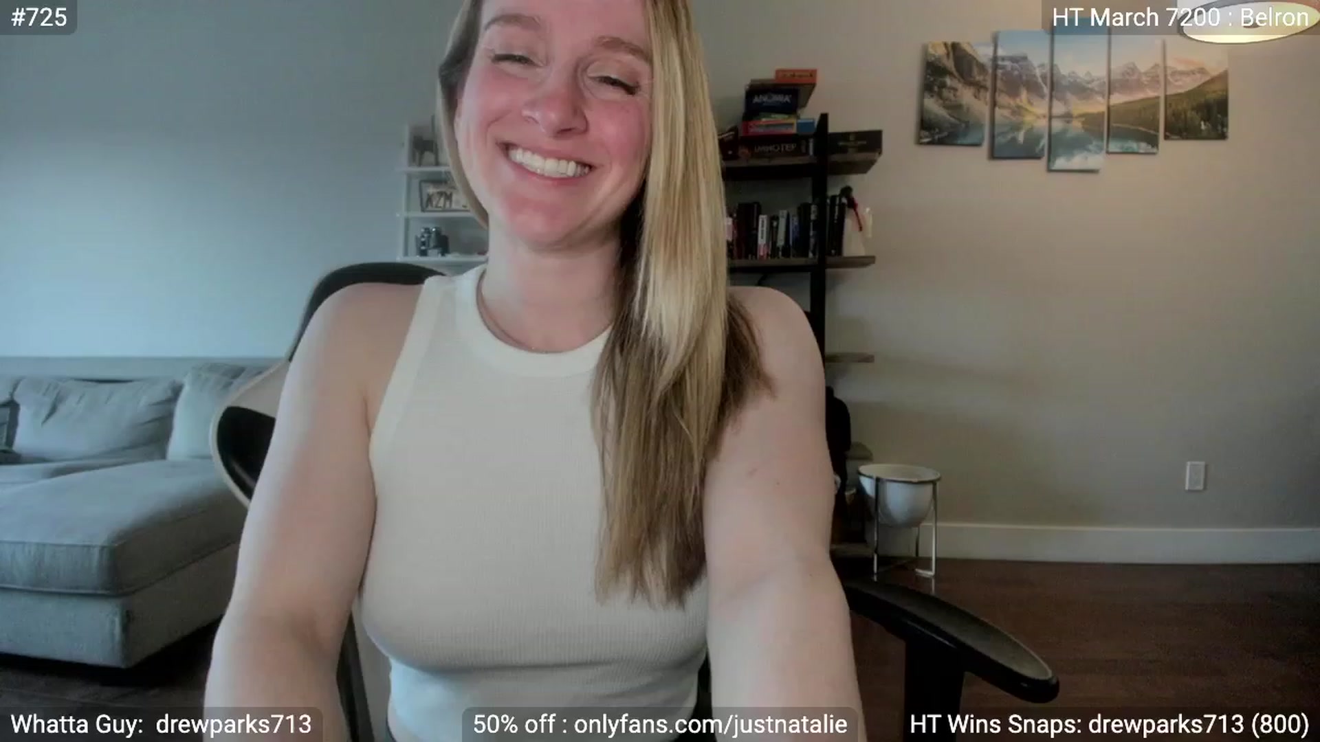 Gallery image thumbnail from JustNatalie's myfreecams stream on, 05/26/2023, 01:01 image 5 of 20