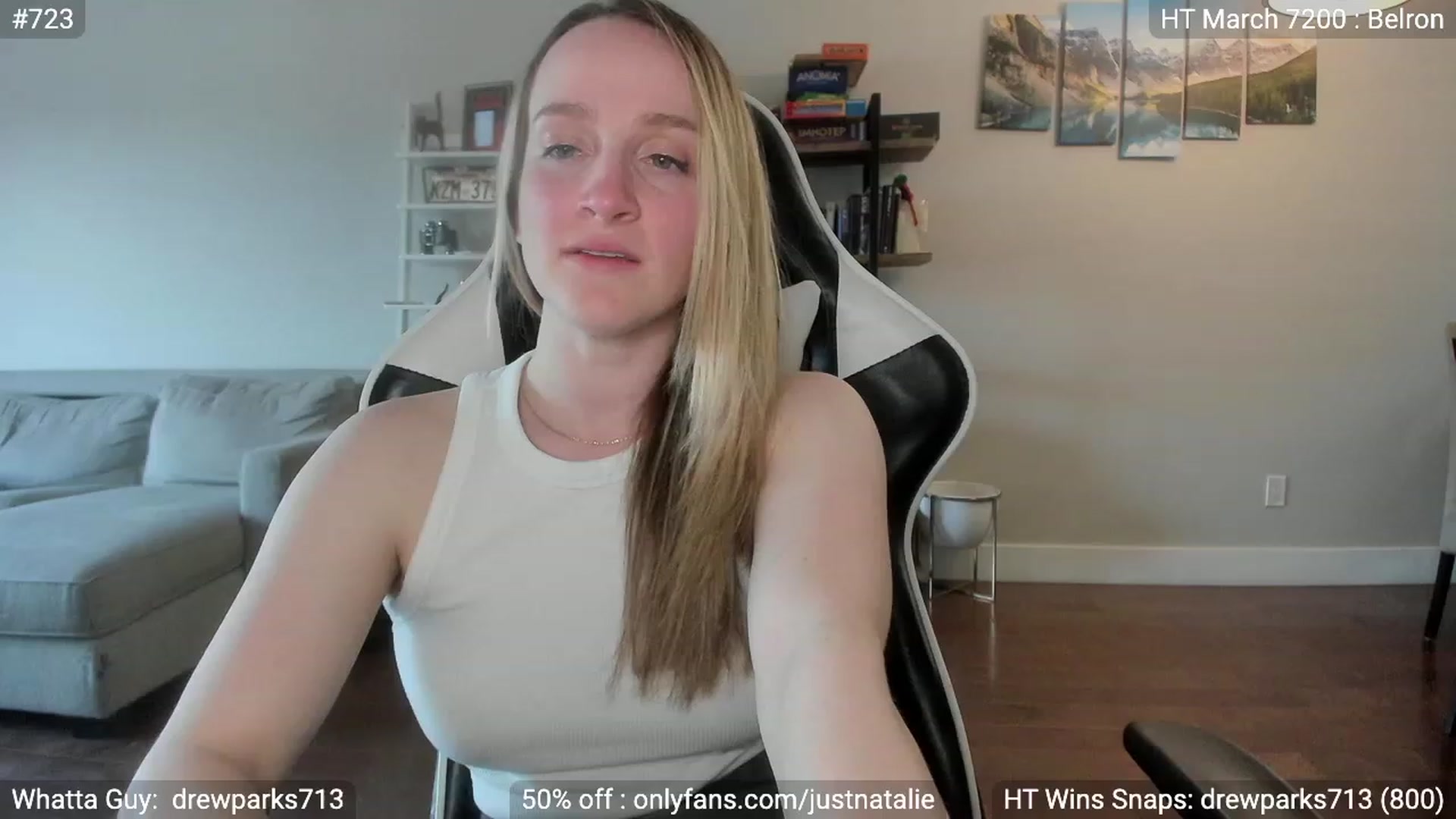 Gallery image thumbnail from JustNatalie's myfreecams stream on, 05/26/2023, 01:01 image 8 of 20