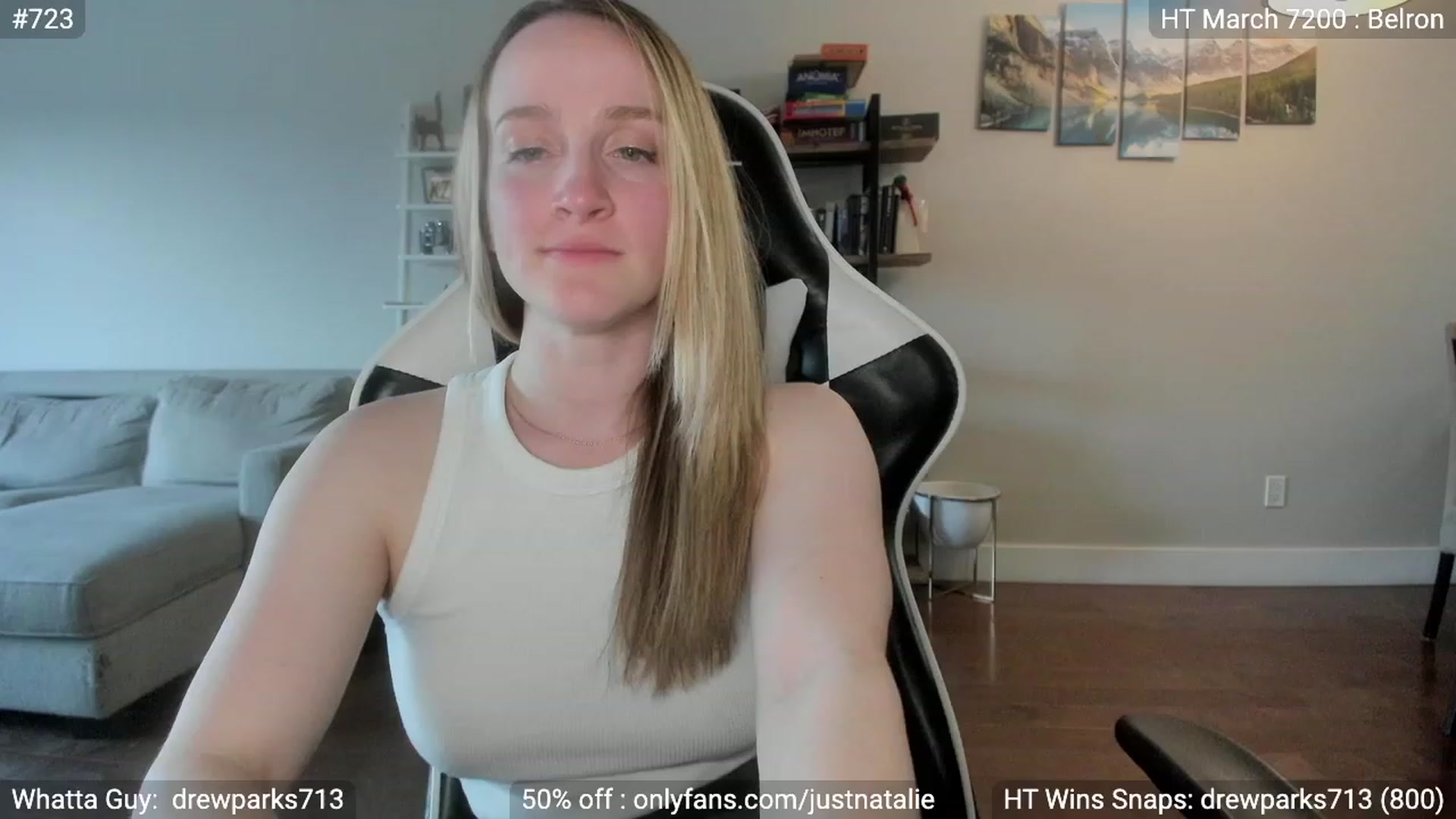 Gallery image thumbnail from JustNatalie's myfreecams stream on, 05/26/2023, 01:01 image 9 of 20