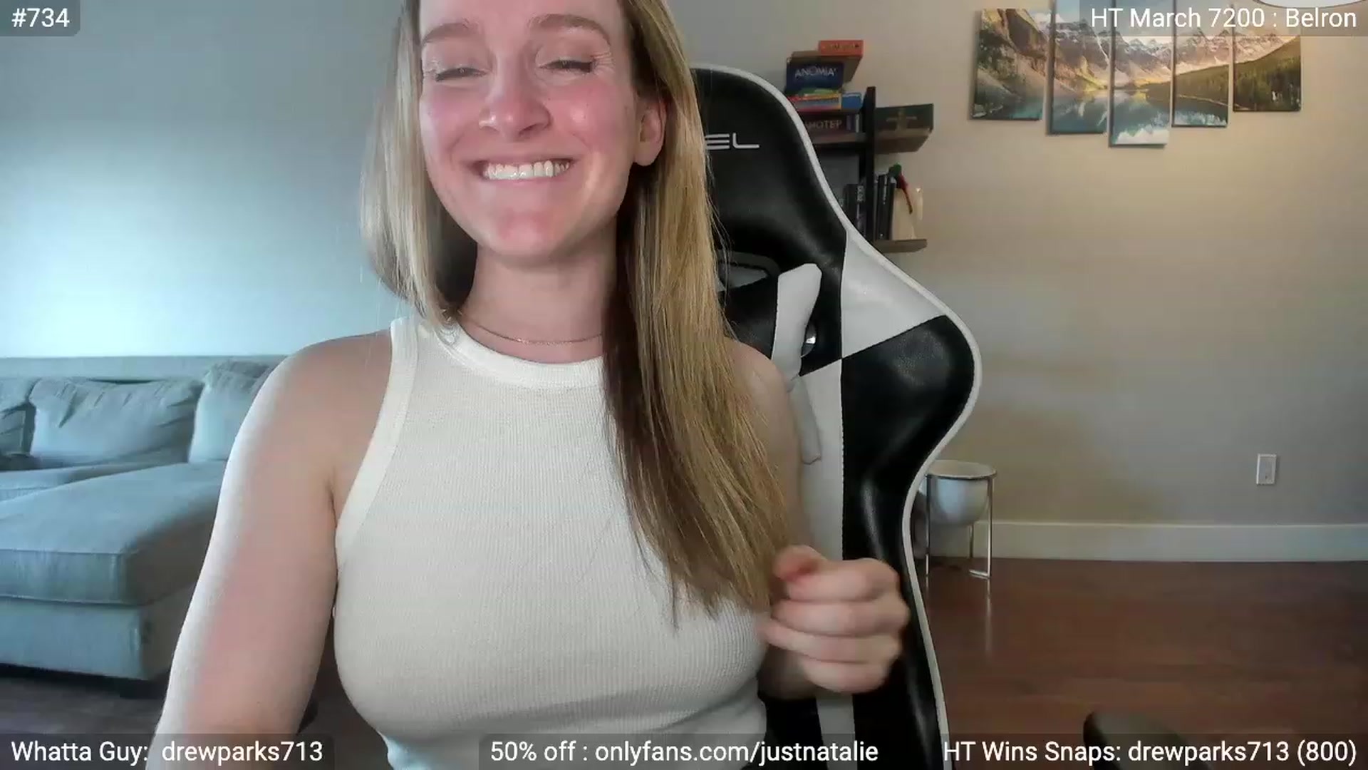 Gallery image thumbnail from JustNatalie's myfreecams stream on, 05/26/2023, 01:01 image 1 of 20