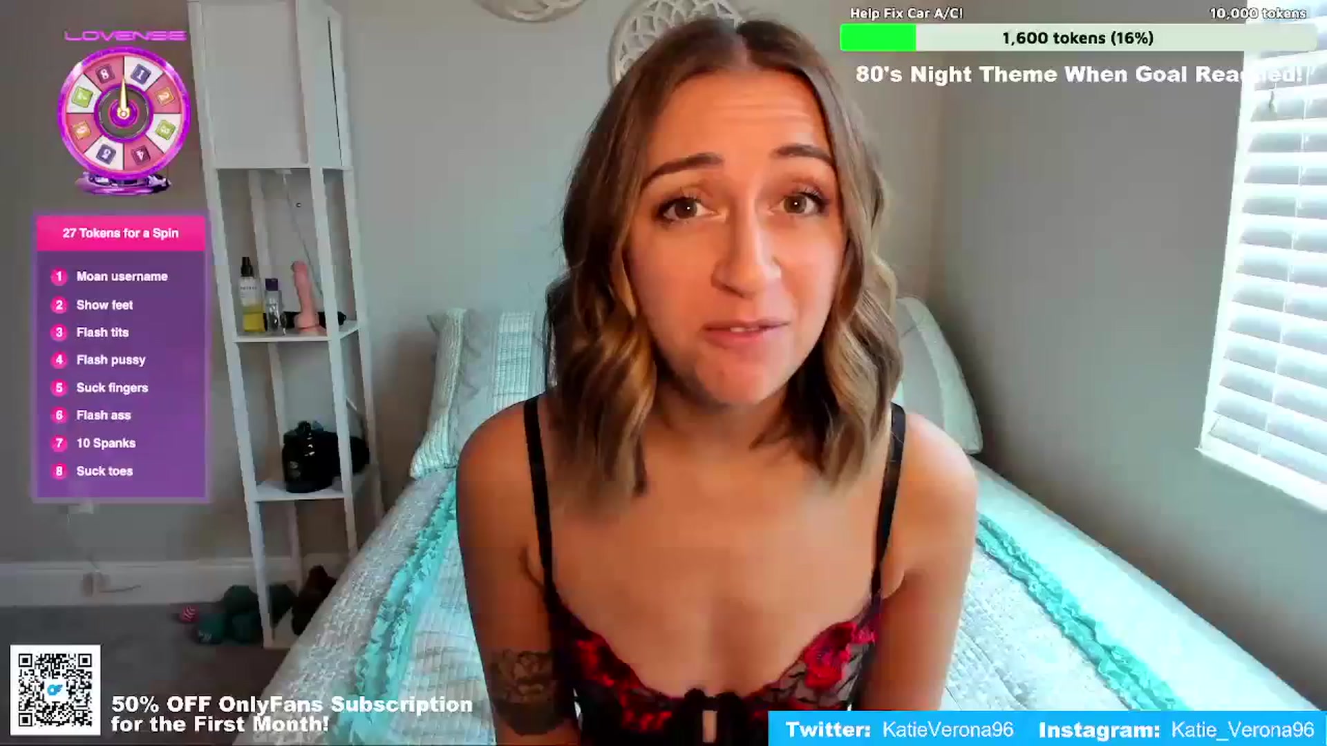 Gallery image thumbnail from KatieVerona96's myfreecams stream on, 09/07/2023, 22:34 image 1 of 20