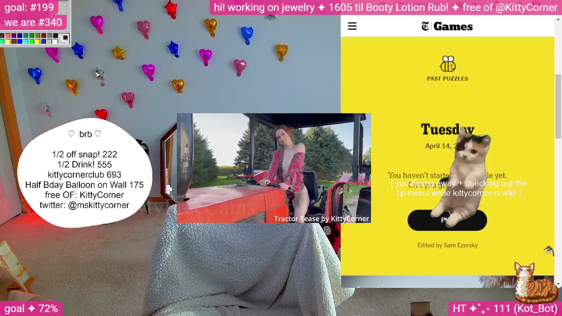 Gallery image thumbnail from KittyCorner's myfreecams stream on, 04/16/2026, 24:52 image 1 of 20