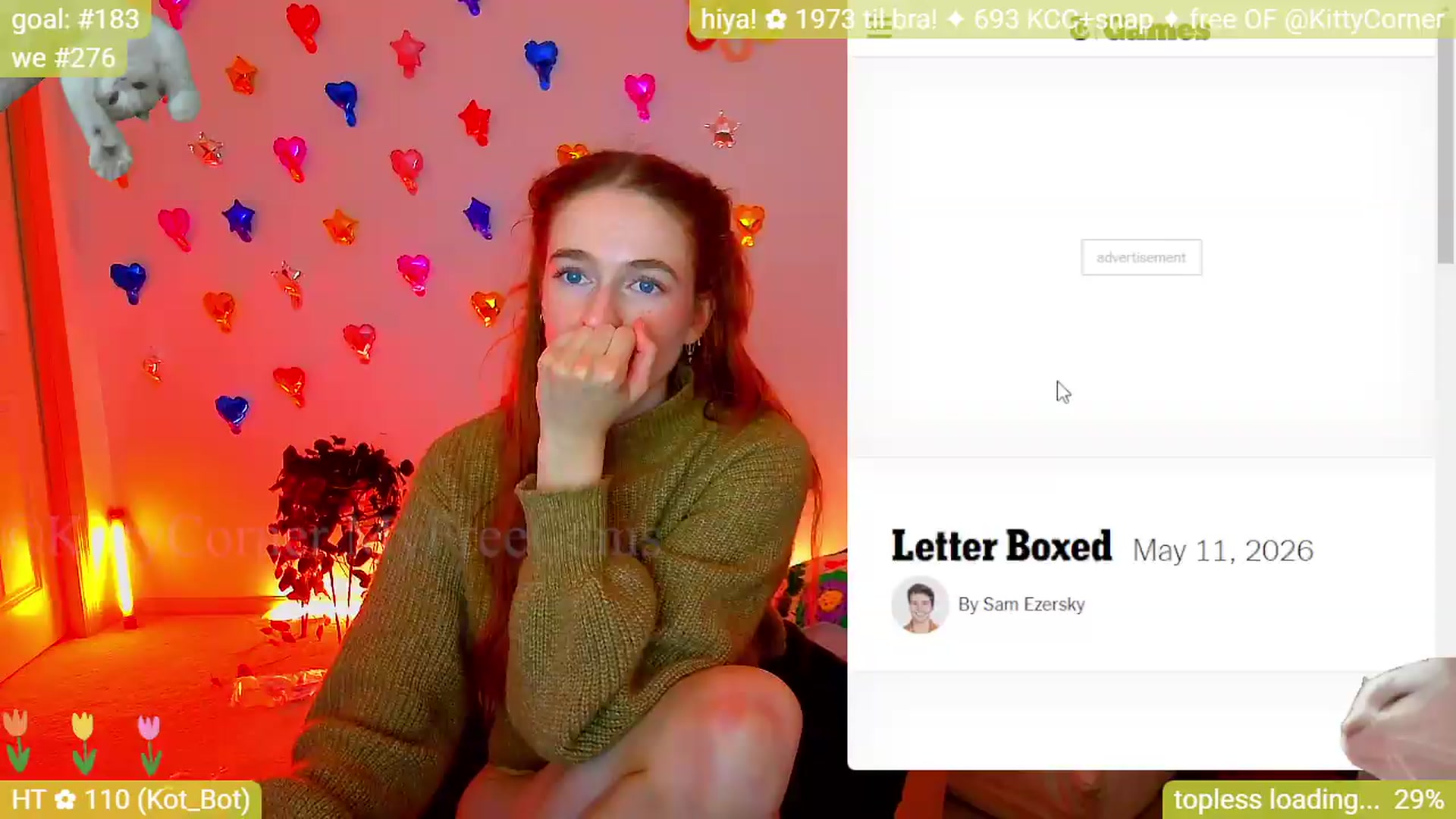 Gallery image thumbnail from KittyCorner's myfreecams stream on, 05/12/2026, 02:44 image 19 of 20