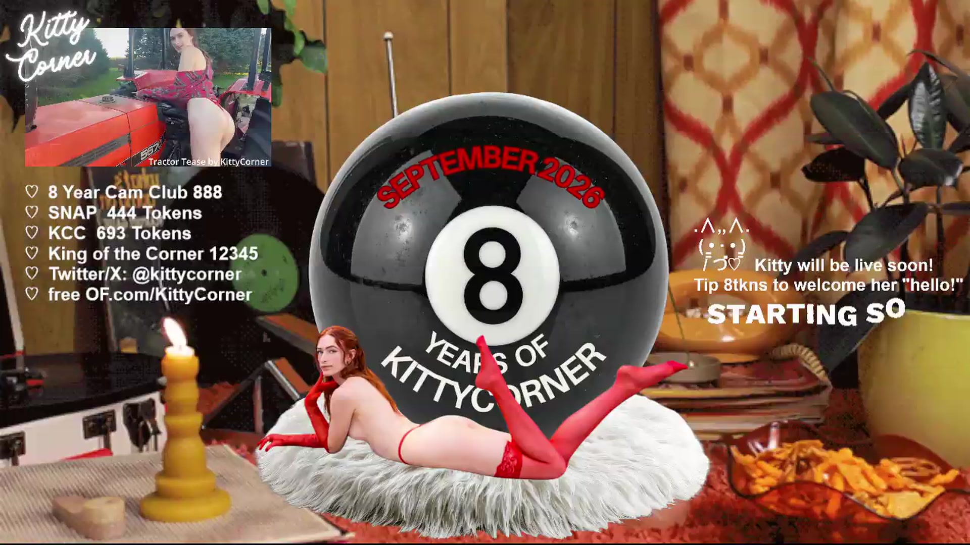Gallery image thumbnail from KittyCorner's myfreecams stream on, 09/09/2026, 01:55 image 1 of 20