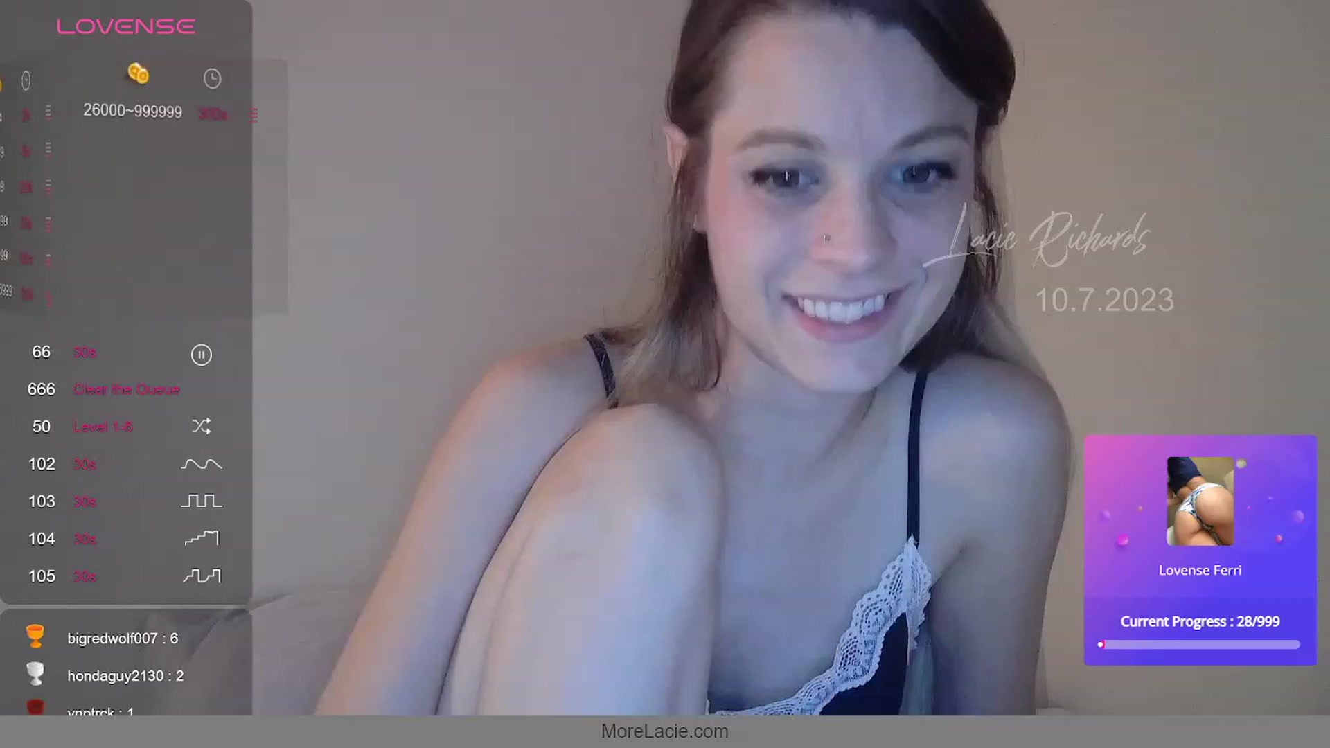 Gallery image thumbnail from LacieRichards's myfreecams stream on, 10/08/2023, 01:16 image 11 of 20