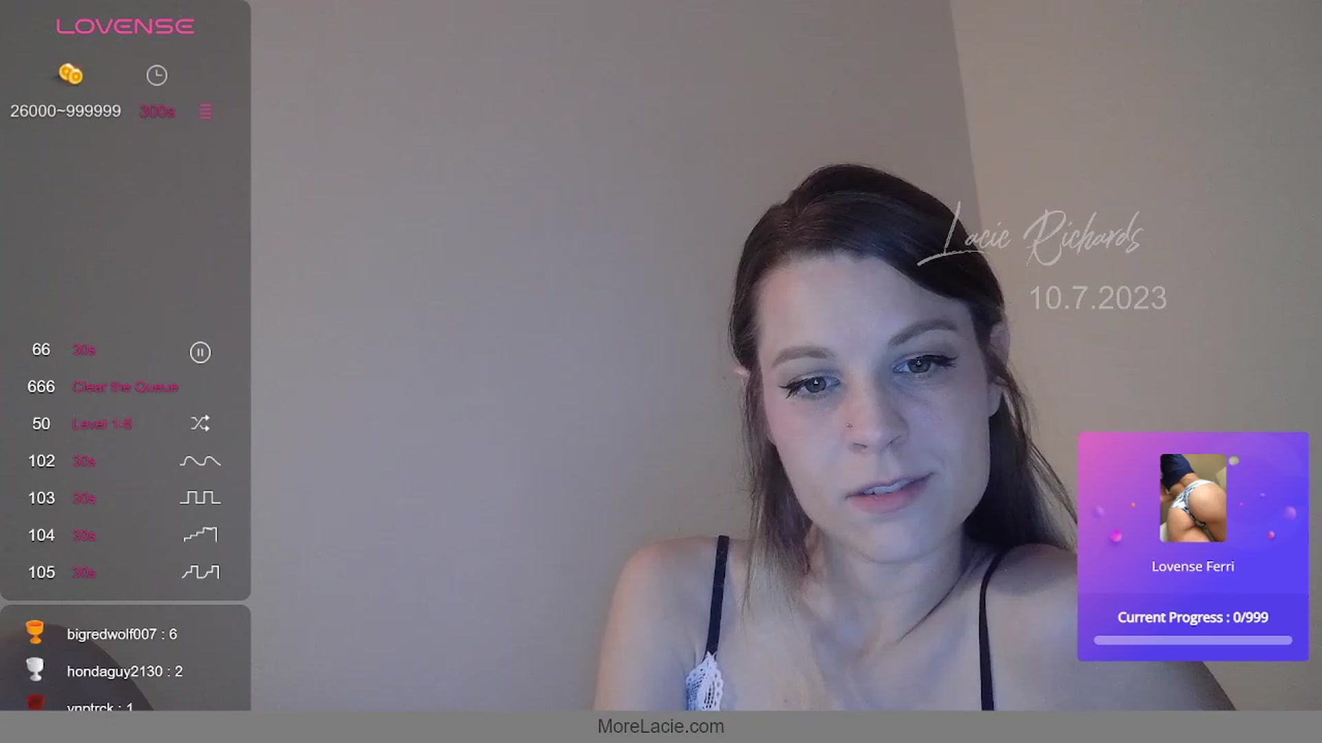 Gallery image thumbnail from LacieRichards's myfreecams stream on, 10/08/2023, 01:16 image 8 of 20
