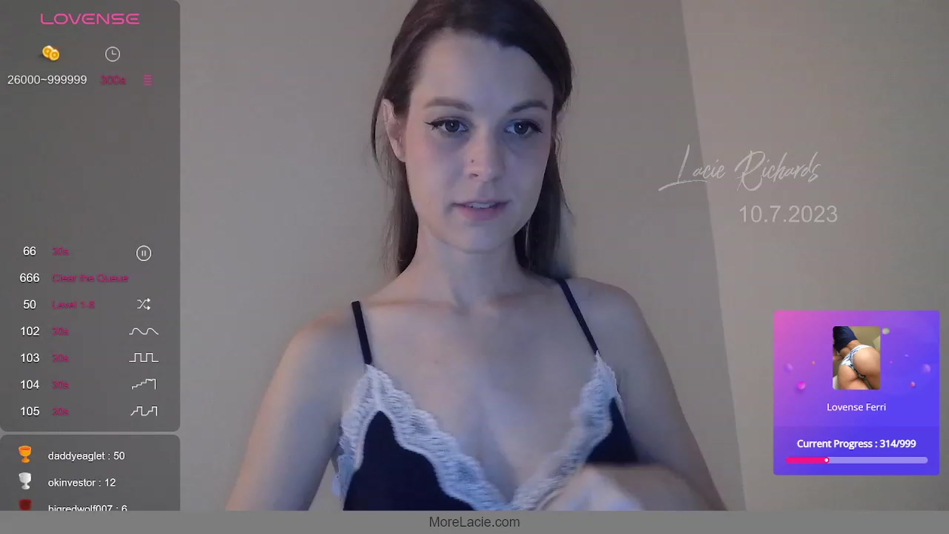 Gallery image thumbnail from LacieRichards's myfreecams stream on, 10/08/2023, 03:33 image 6 of 20