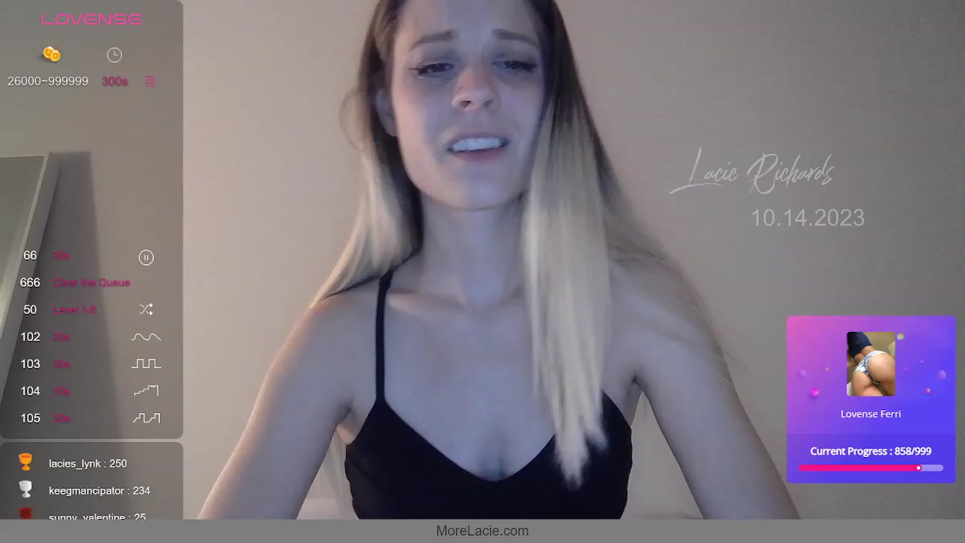 Gallery image thumbnail from LacieRichards's myfreecams stream on, 10/15/2023, 03:39 image 1 of 20