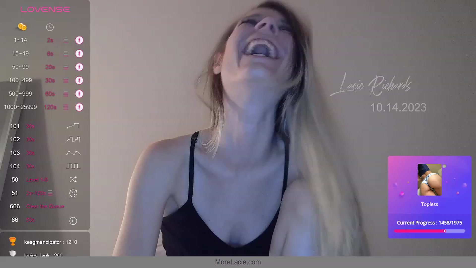 Gallery image thumbnail from LacieRichards's myfreecams stream on, 10/15/2023, 03:39 image 17 of 20