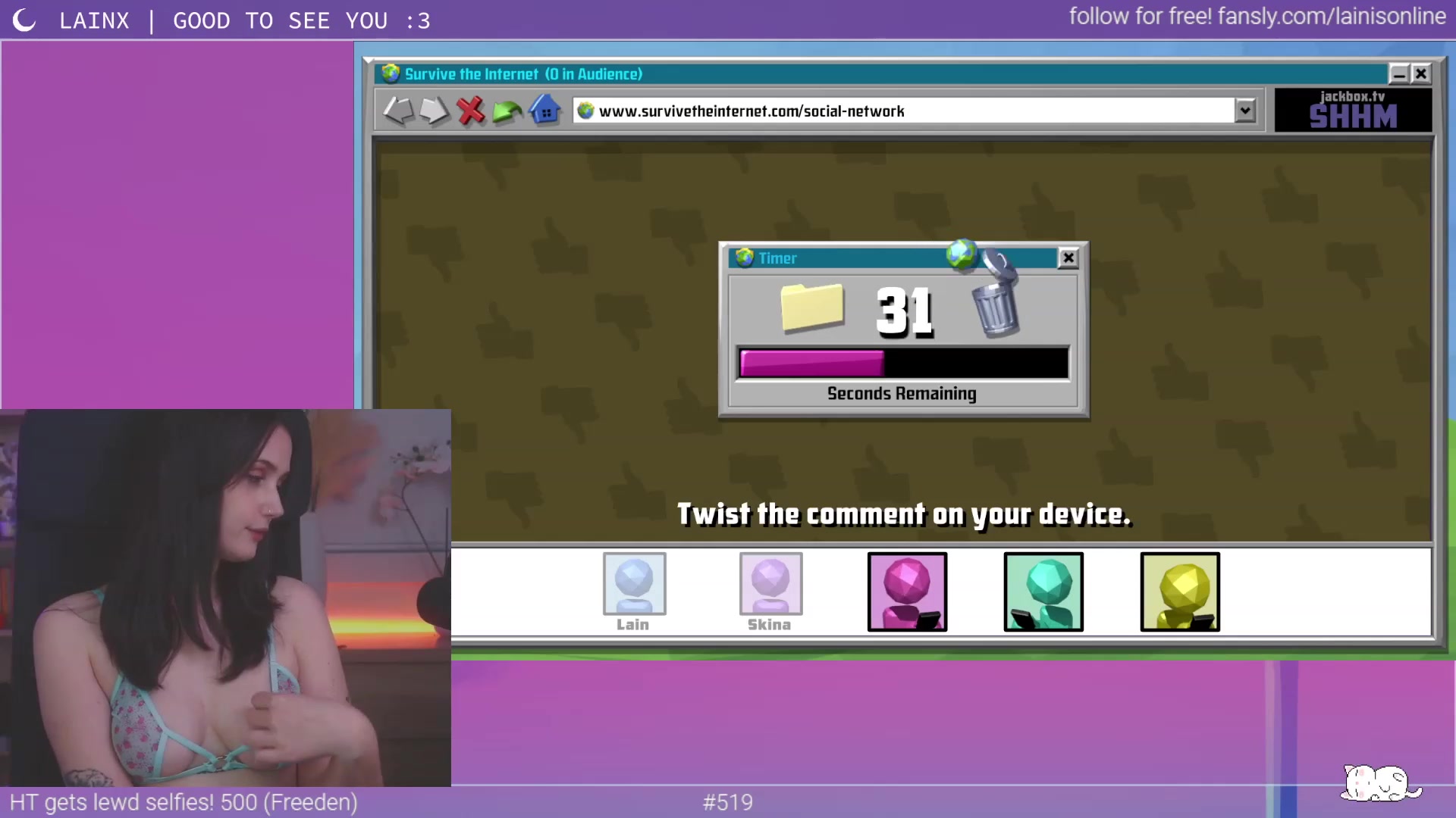 Gallery image thumbnail from Lainx's myfreecams stream on, 05/05/2023, 09:19 image 16 of 20