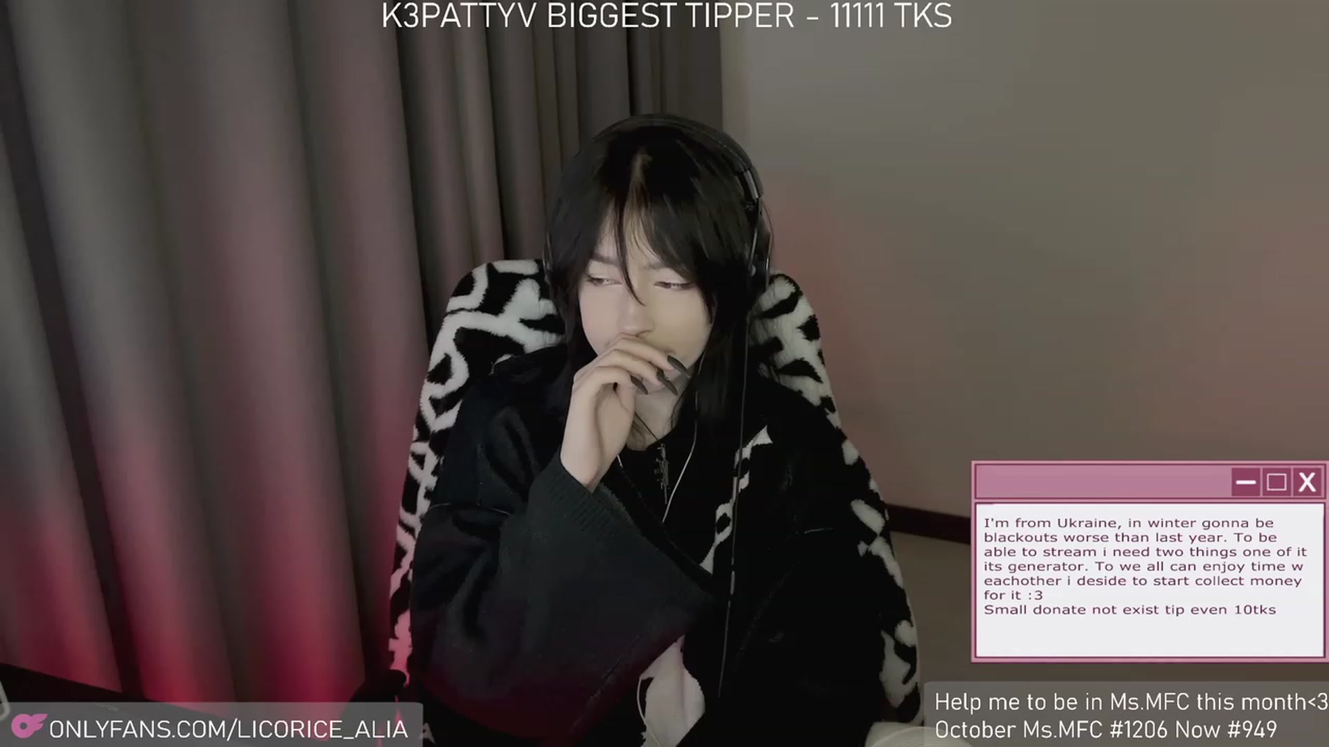 Gallery image thumbnail from Licorice_Alia's myfreecams stream on, 12/01/2023, 24:24 image 18 of 20