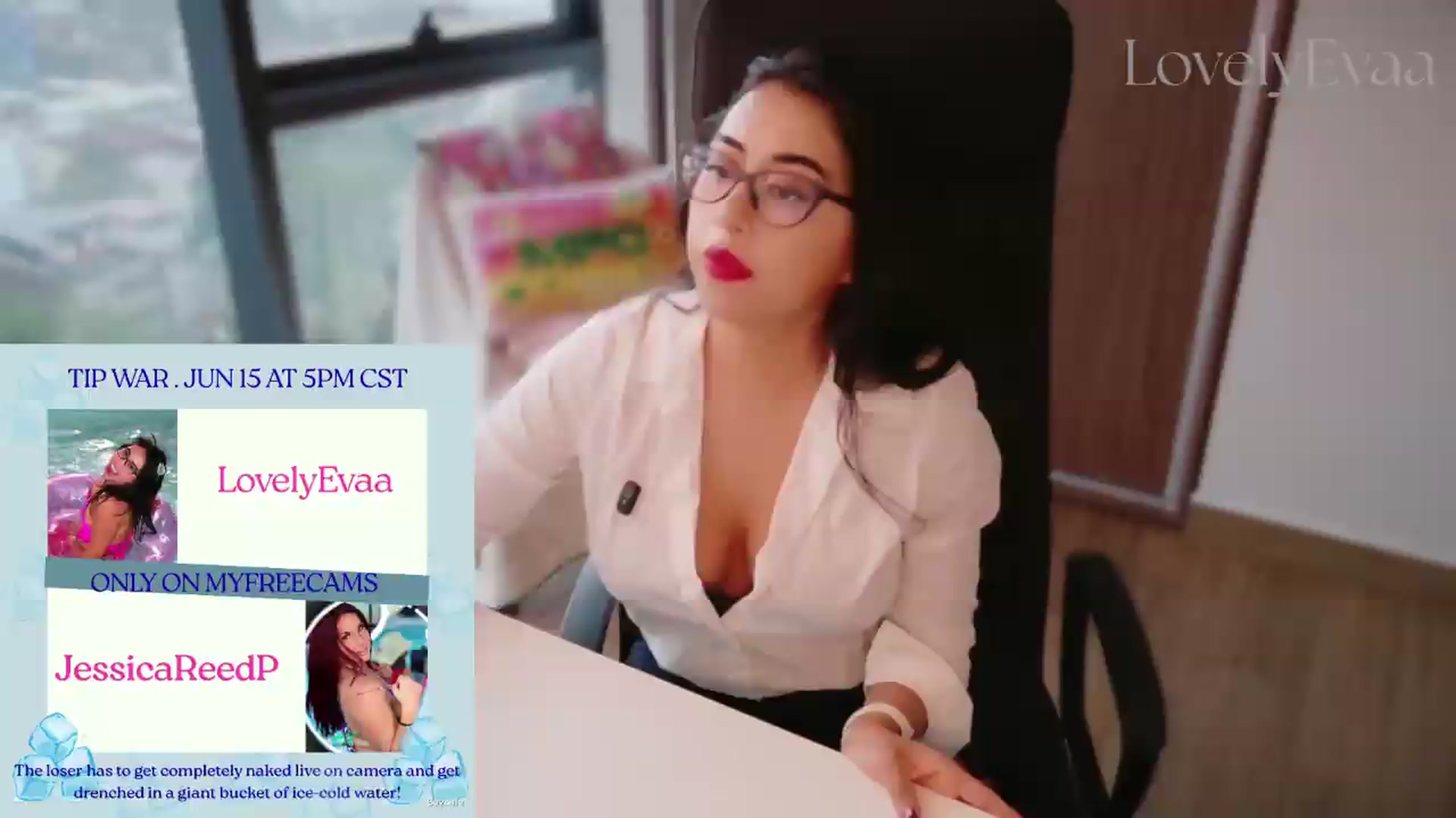 Gallery image thumbnail from LovelyEvaa's myfreecams stream on, 06/16/2026, 24:40 image 1 of 20