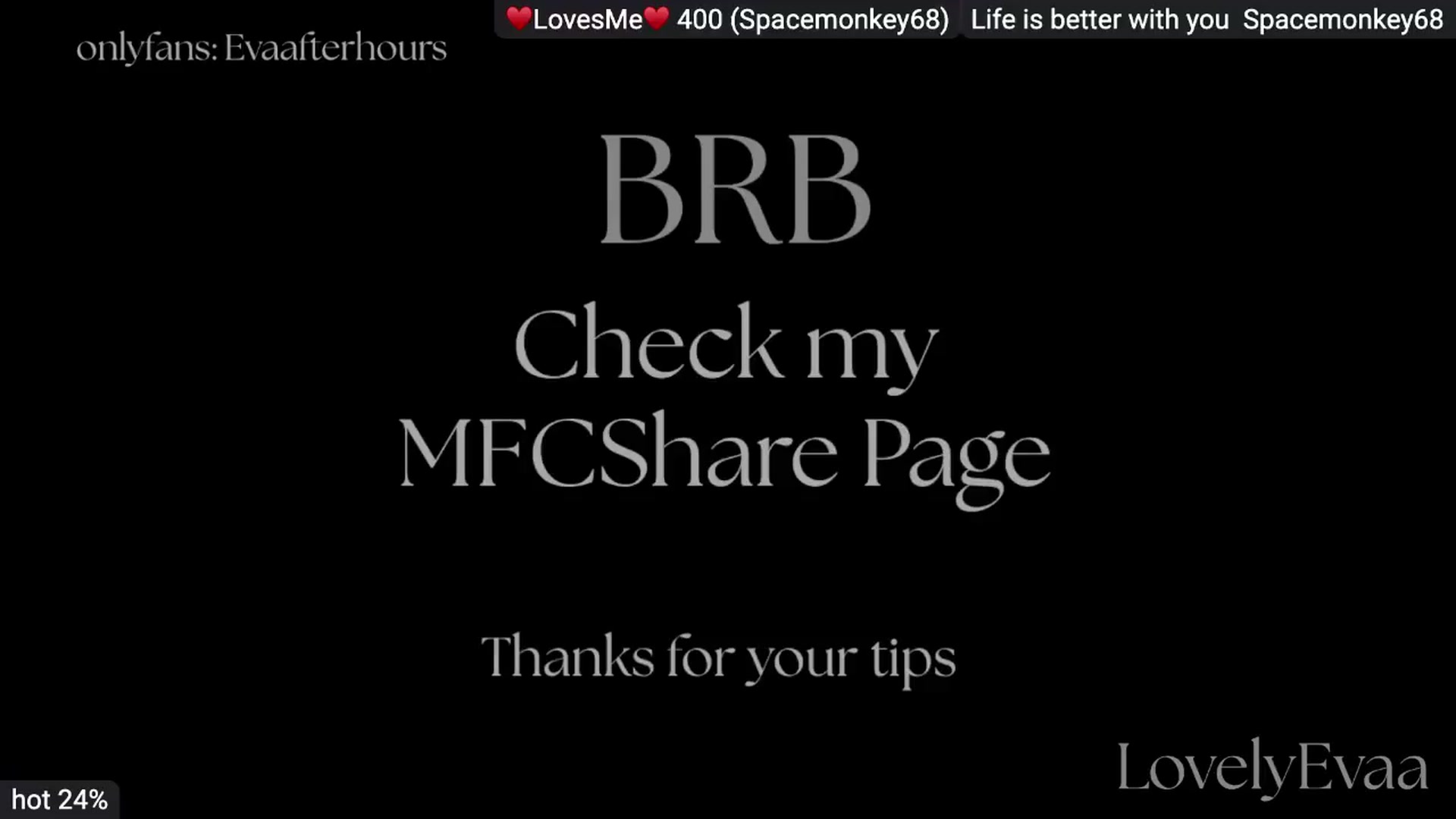 Gallery image thumbnail from LovelyEvaa's myfreecams stream on, 07/10/2026, 01:27 image 20 of 20