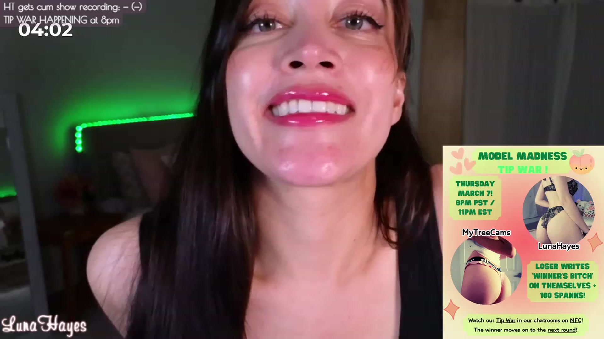 Gallery image thumbnail from LunaHayes's myfreecams stream on, 03/08/2024, 04:45 image 6 of 20