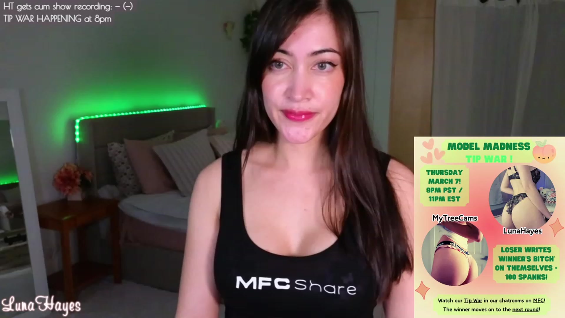 Gallery image thumbnail from LunaHayes's myfreecams stream on, 03/08/2024, 04:45 image 1 of 20
