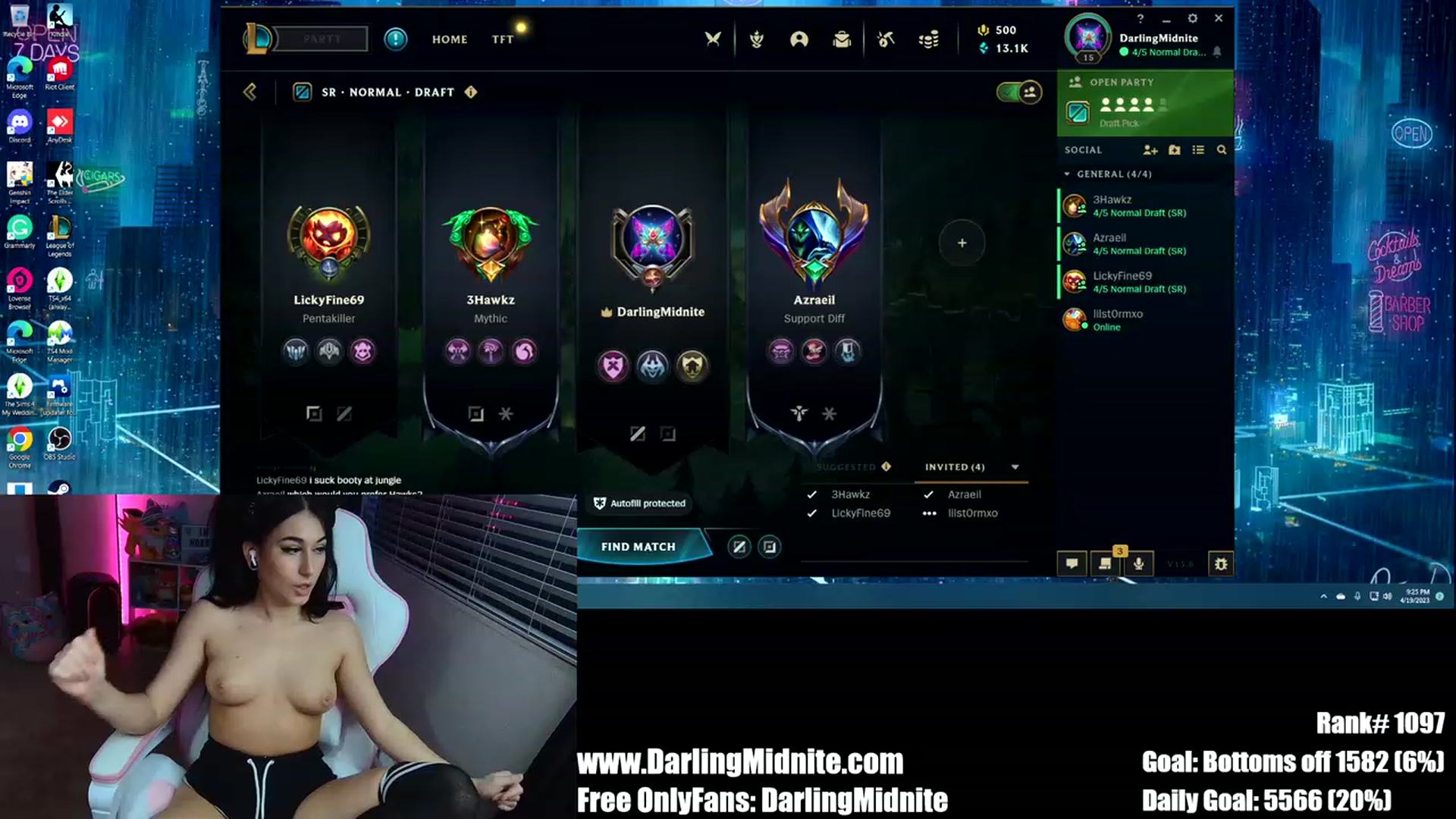 Gallery image thumbnail from MidniteXXX's myfreecams stream on, 04/20/2023, 04:35 image 20 of 20