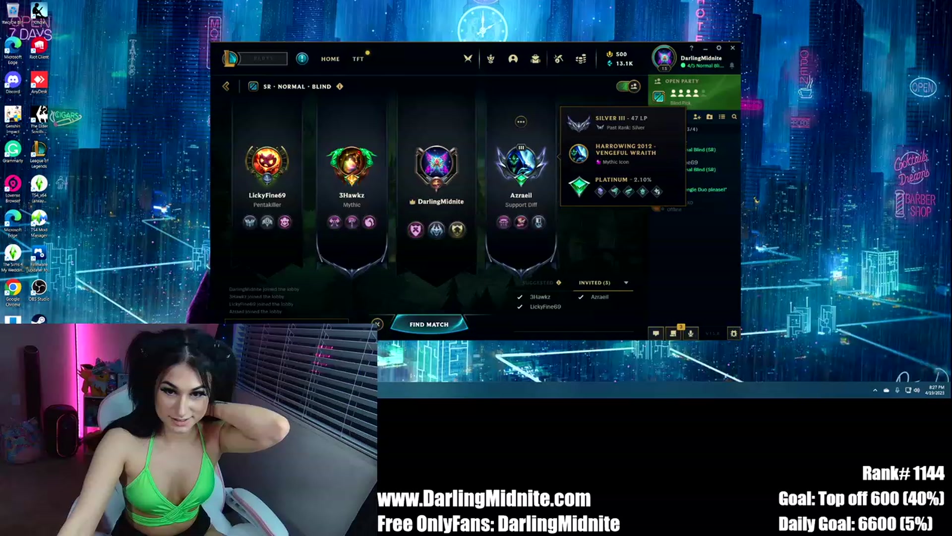 Gallery image thumbnail from MidniteXXX's myfreecams stream on, 04/20/2023, 04:35 image 10 of 20