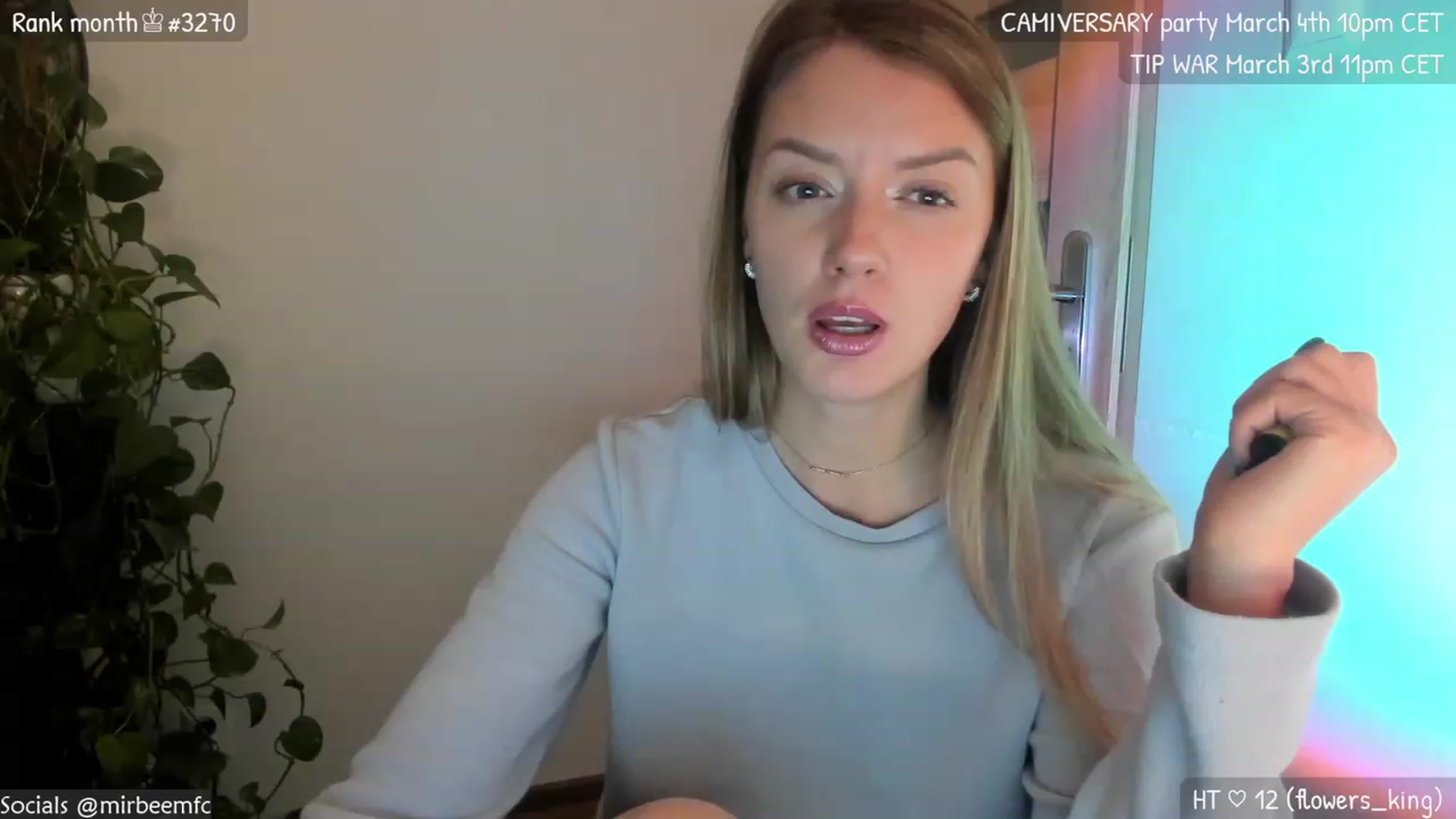 Gallery image thumbnail from MirBee's myfreecams stream on, 03/02/2023, 24:12 image 5 of 20