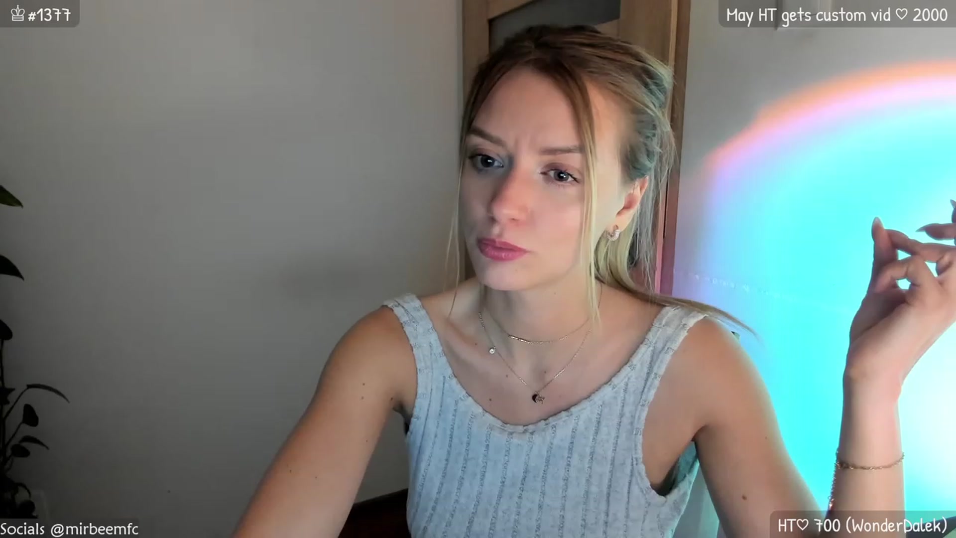Gallery image thumbnail from MirBee's myfreecams stream on, 05/07/2023, 01:01 image 19 of 20