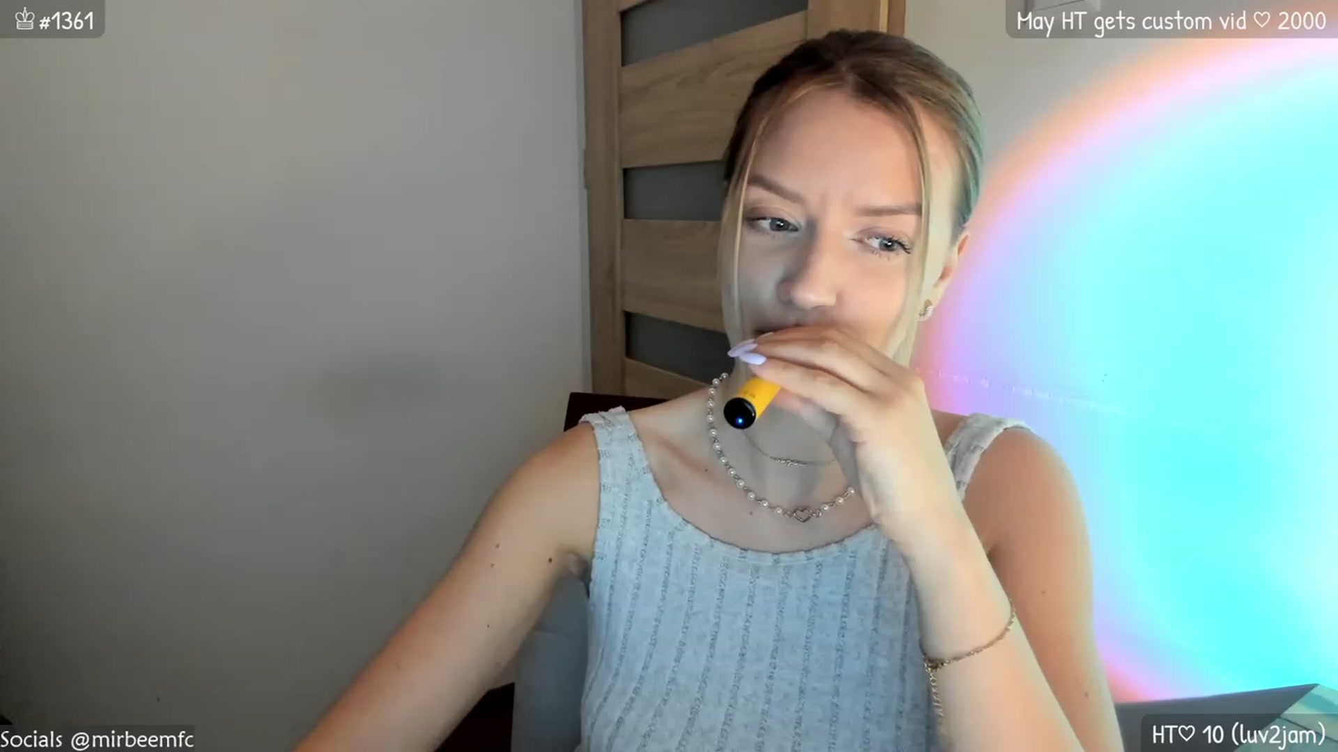 Gallery image thumbnail from MirBee's myfreecams stream on, 05/16/2023, 22:00 image 5 of 20