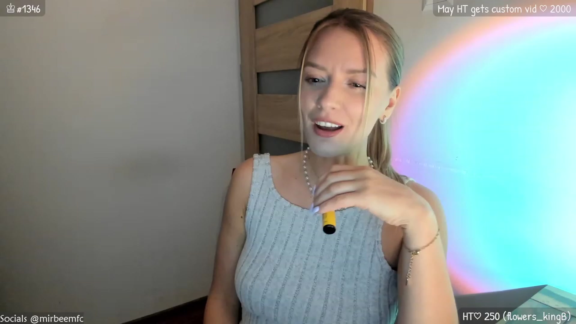 Gallery image thumbnail from MirBee's myfreecams stream on, 05/16/2023, 22:00 image 7 of 20