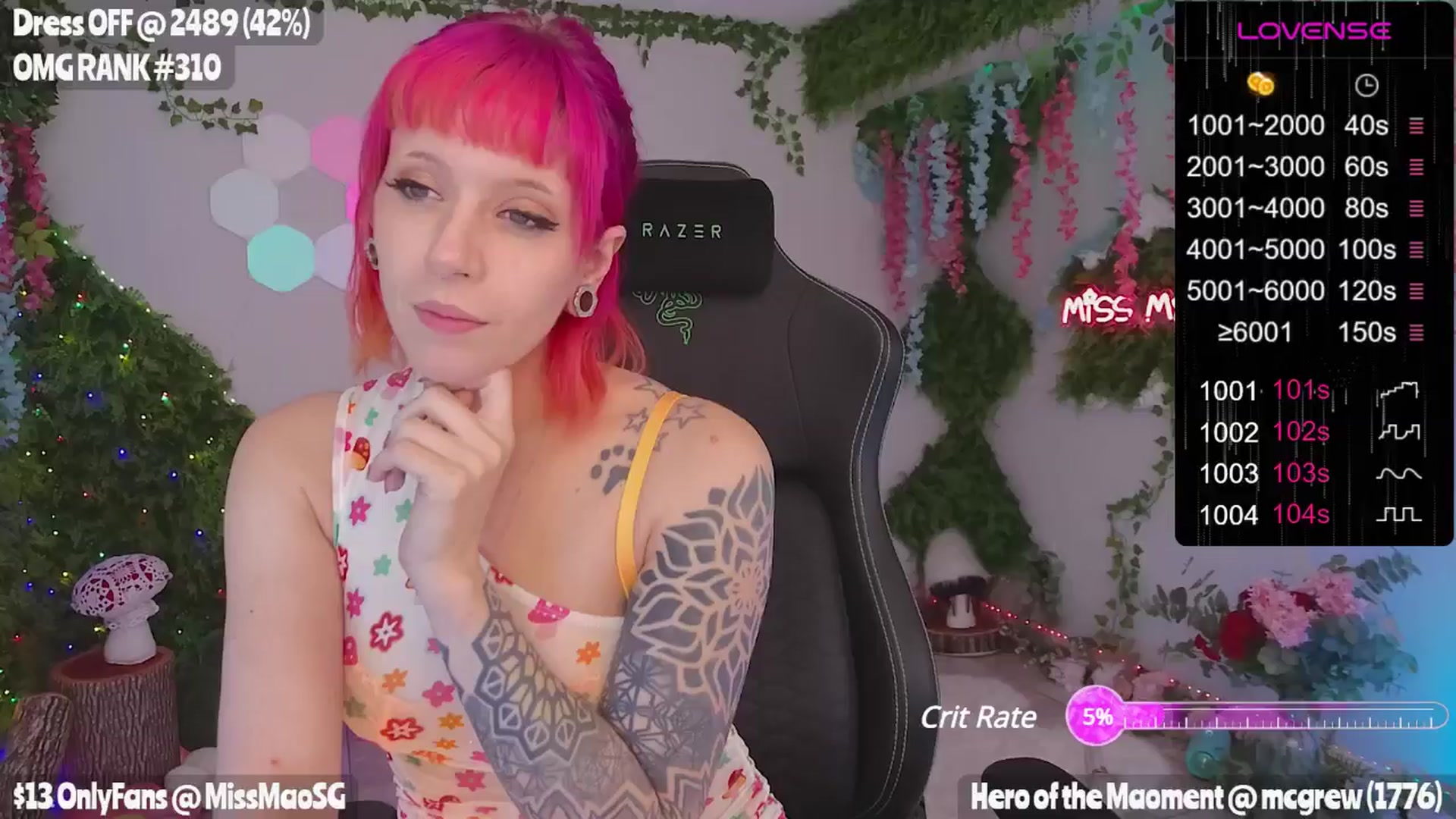Gallery image thumbnail from MissMao's myfreecams stream on, 05/10/2024, 05:42 image 19 of 20