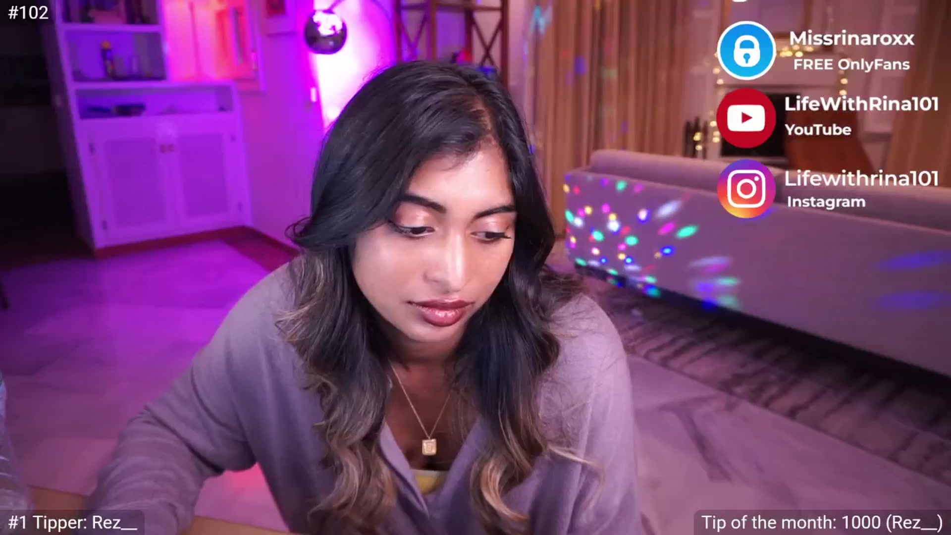Gallery image thumbnail from Missrinaroxx's myfreecams stream on, 06/01/2025, 20:11 image 18 of 20