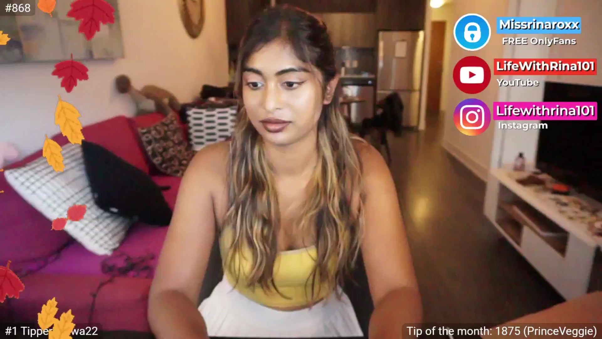 Gallery image thumbnail from Missrinaroxx's myfreecams stream on, 09/16/2025, 23:03 image 7 of 20