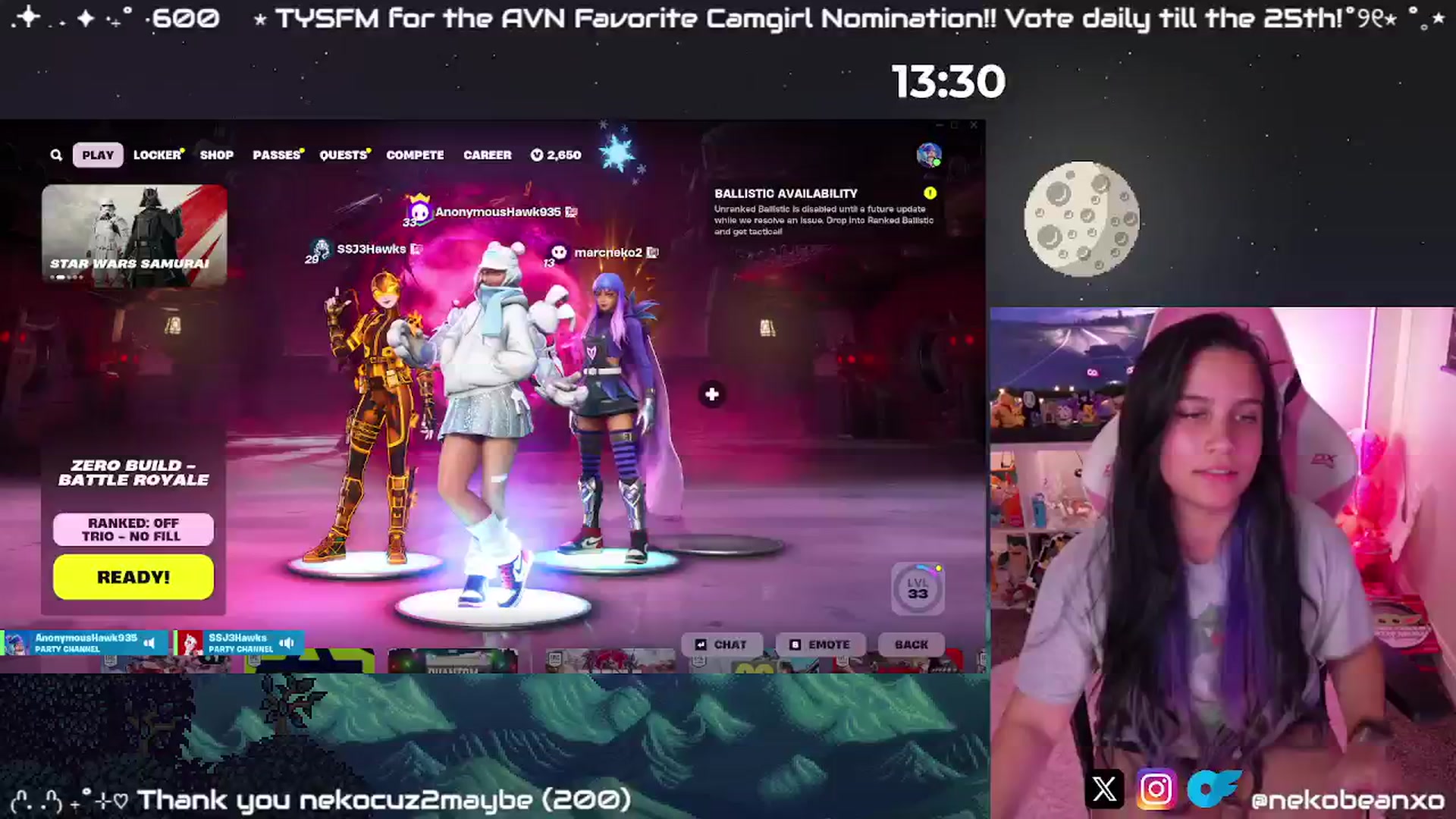 Gallery image thumbnail from Nekobeanxo's myfreecams stream on, 12/28/2024, 07:20 image 12 of 20