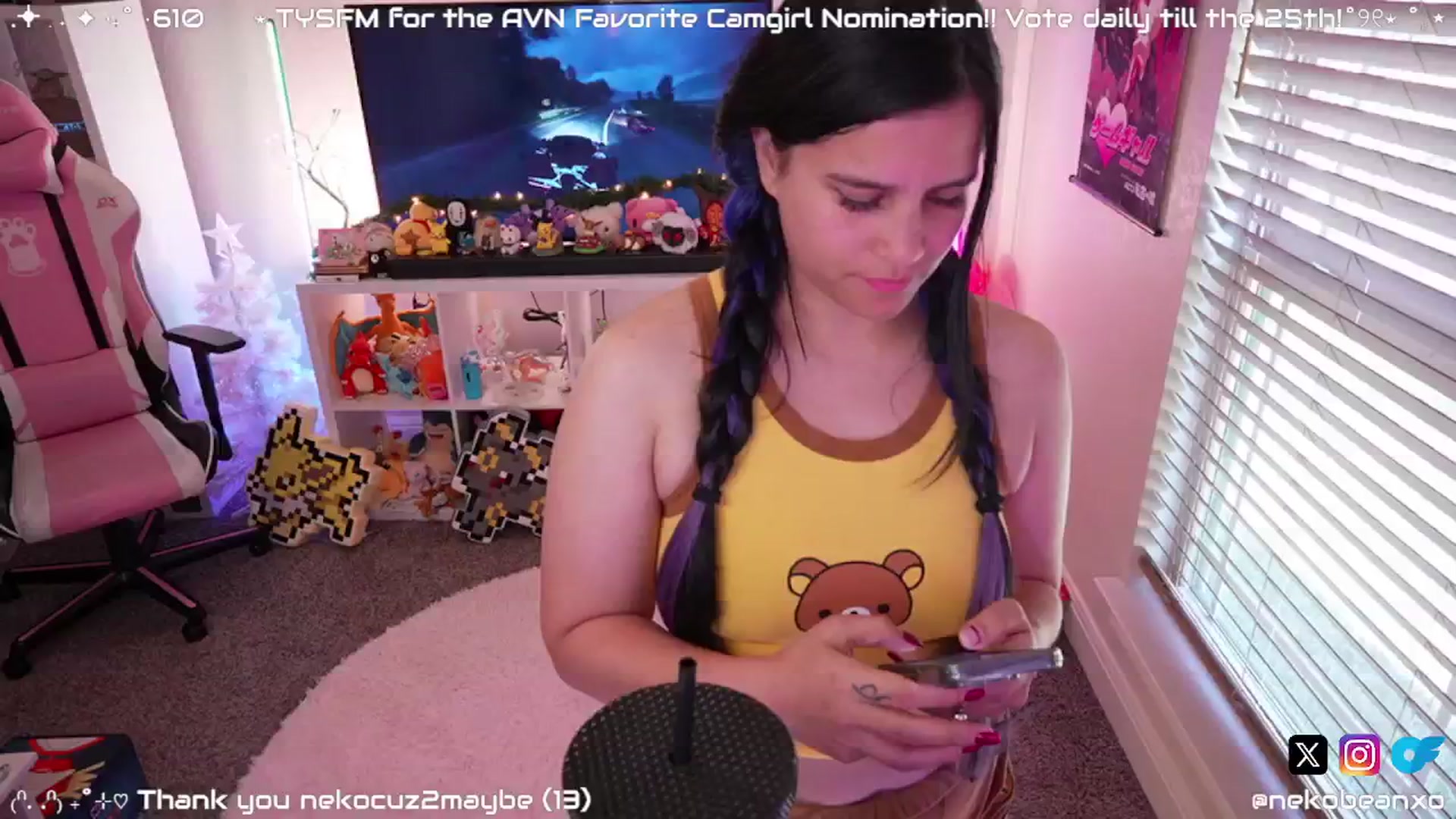Gallery image thumbnail from Nekobeanxo's myfreecams stream on, 12/28/2024, 20:34 image 6 of 20