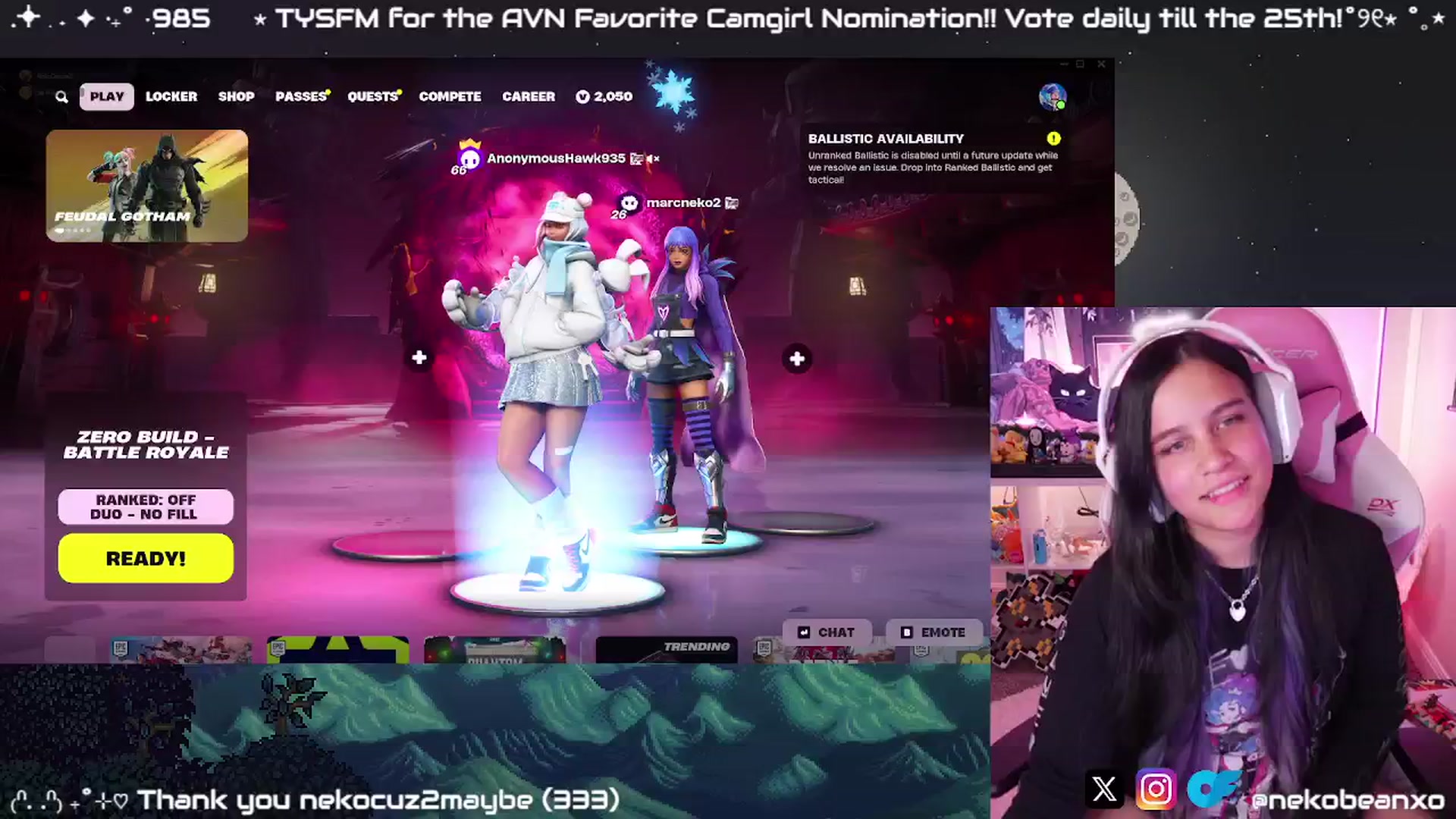 Gallery image thumbnail from Nekobeanxo's myfreecams stream on, 01/04/2025, 07:19 image 7 of 20