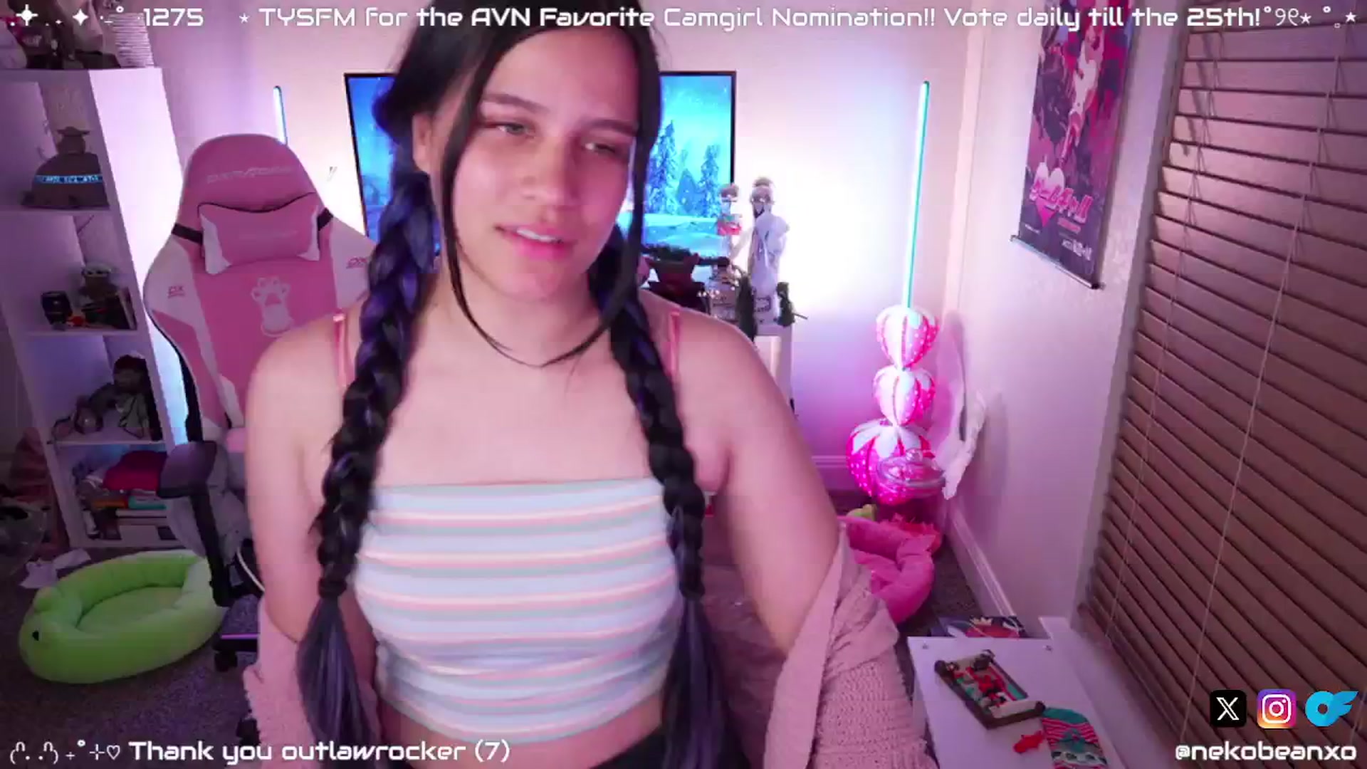 Gallery image thumbnail from Nekobeanxo's myfreecams stream on, 01/06/2025, 06:29 image 3 of 20